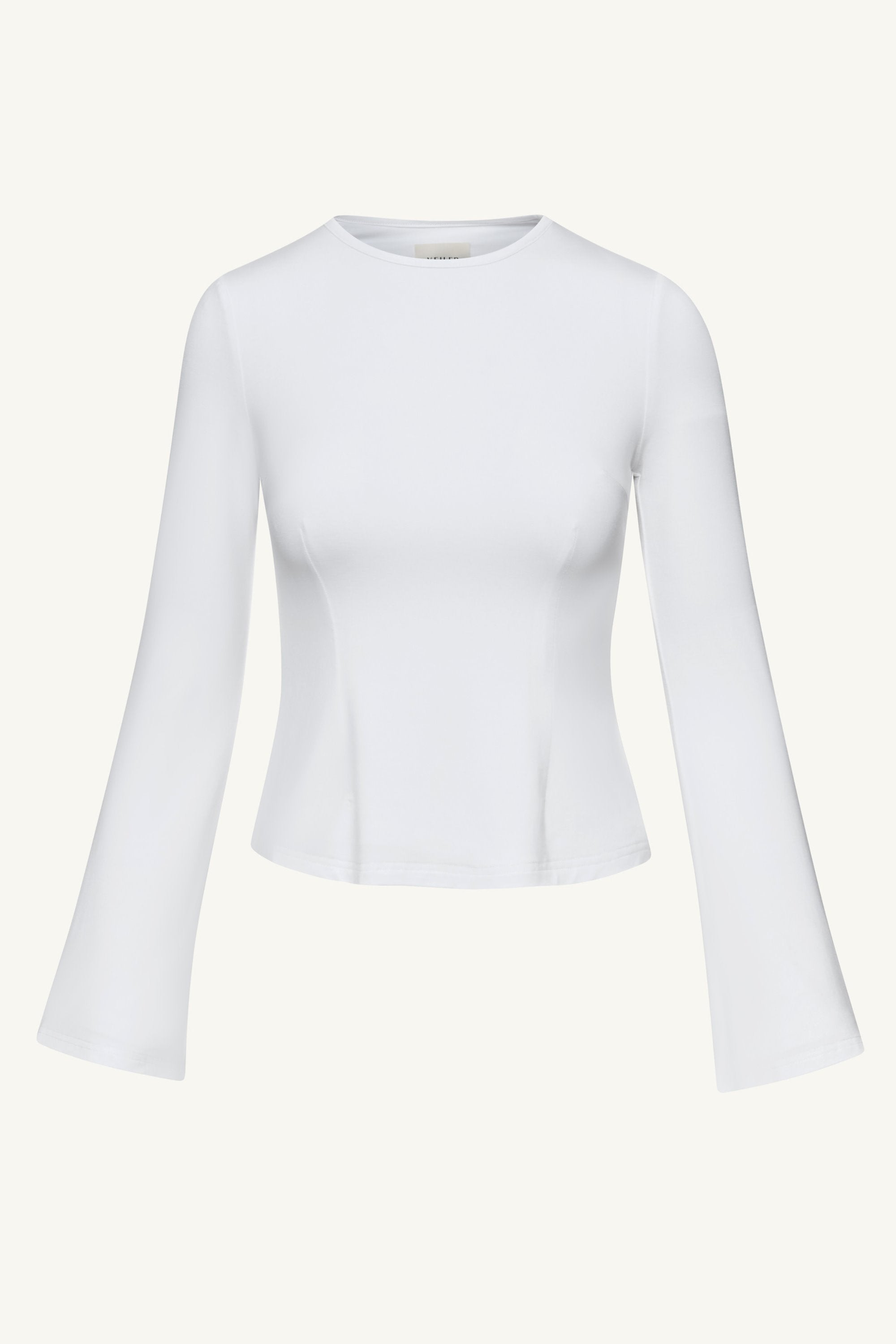 Essential Jersey Flare Sleeve Top - White Clothing Veiled