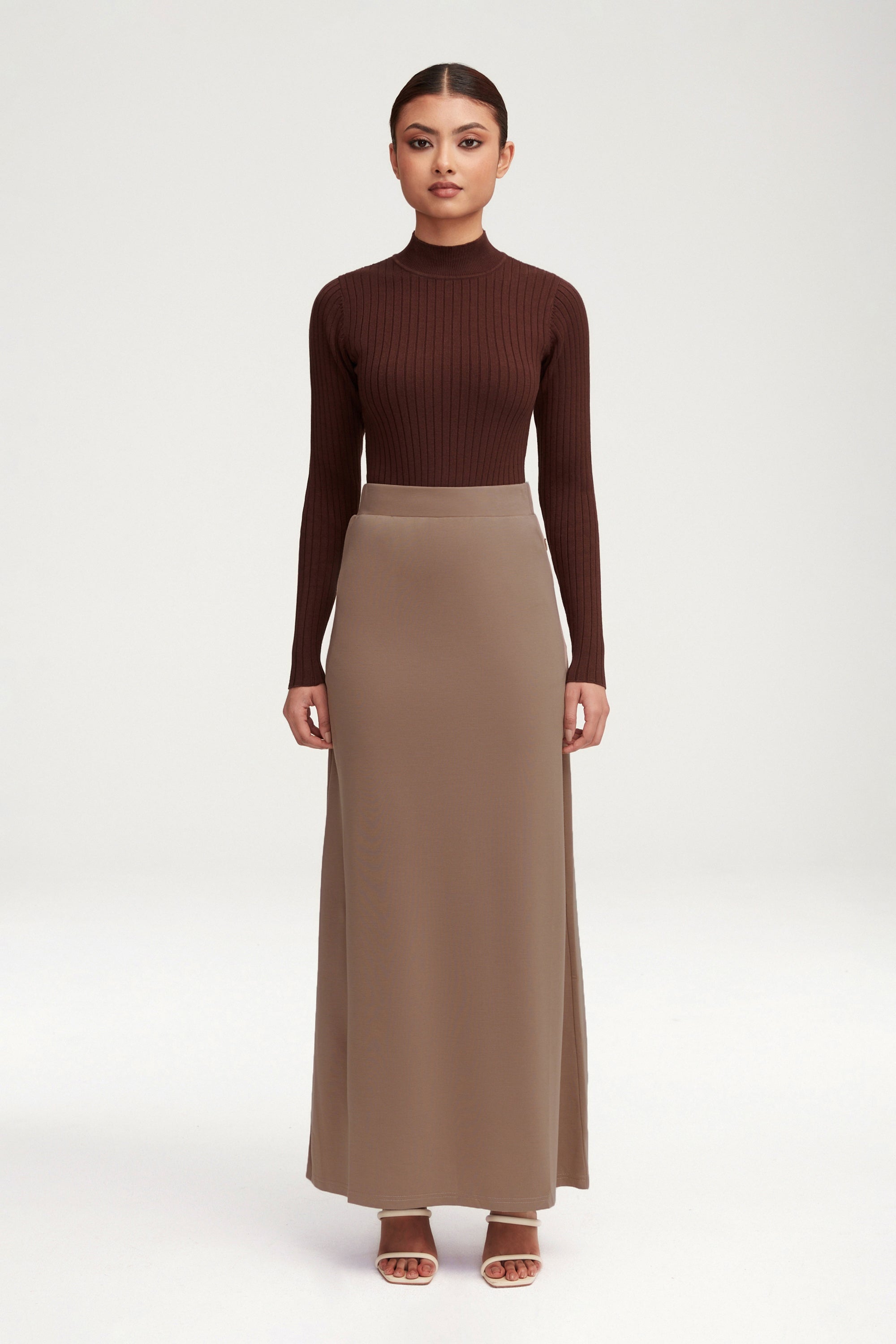 Essential Jersey Maxi Skirt - Taupe Clothing epschoolboard 