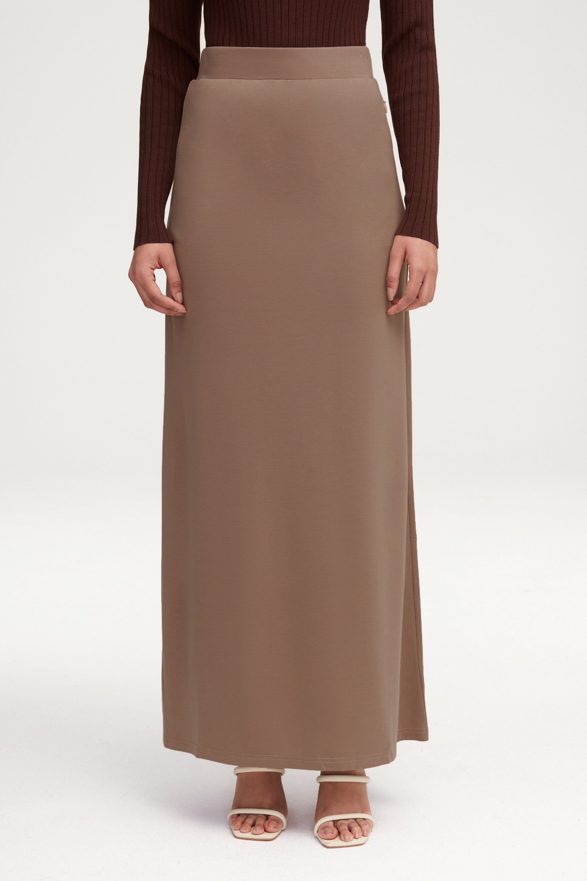 Essential Jersey Maxi Skirt - Taupe Clothing epschoolboard 