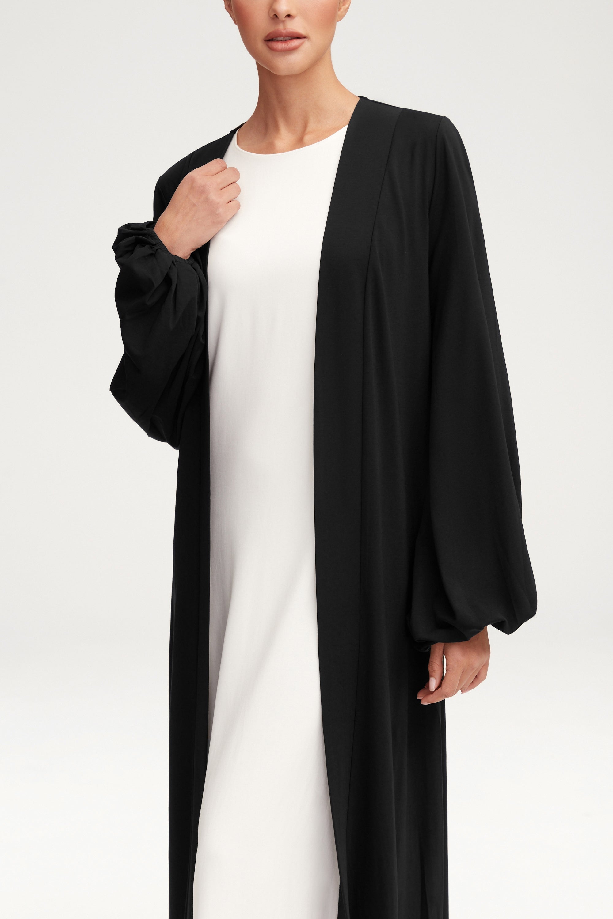 Essential Jersey Open Abaya - Black Clothing epschoolboard 
