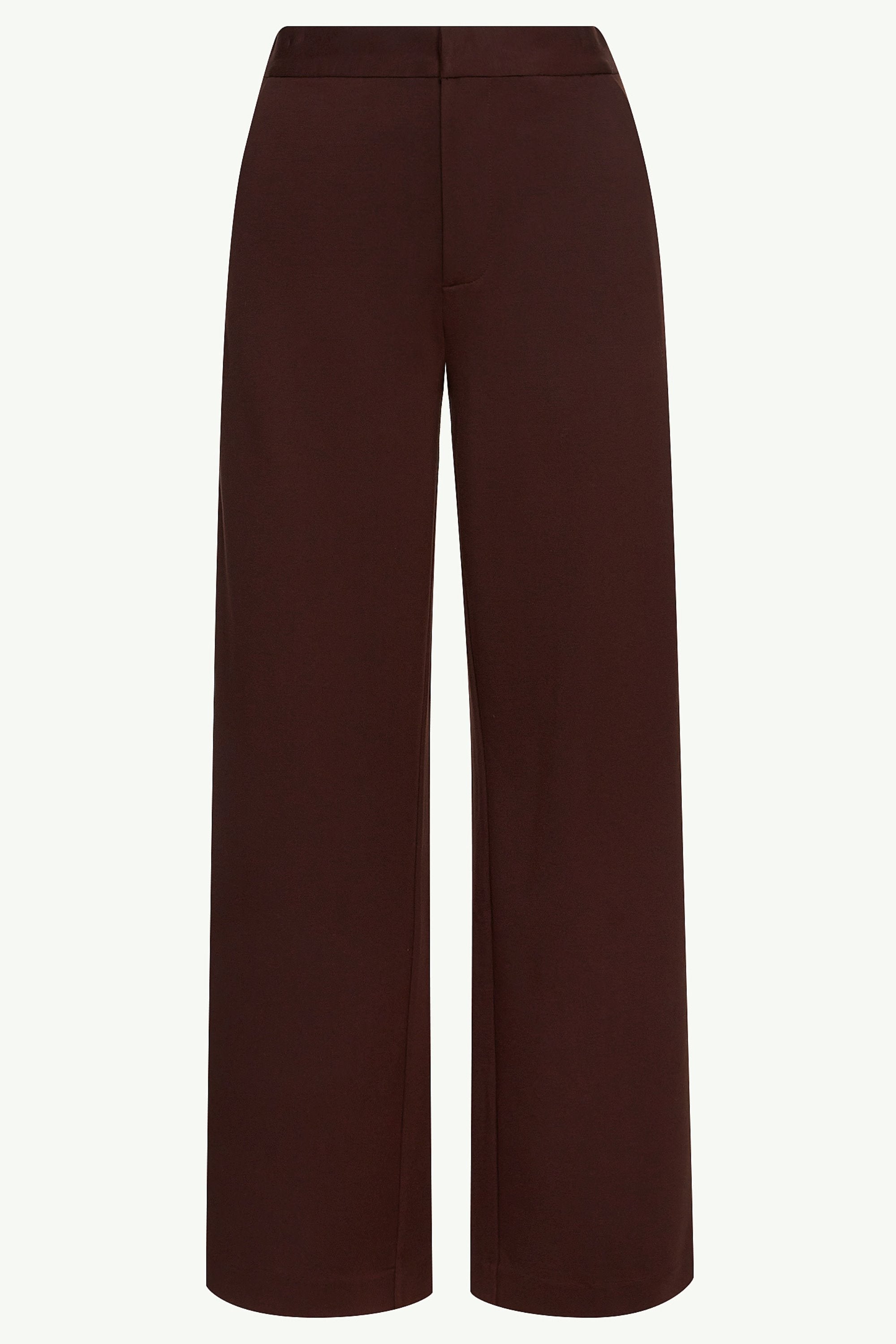 Essential Jersey Wide Leg Pants - Dark Brown Clothing epschoolboard 