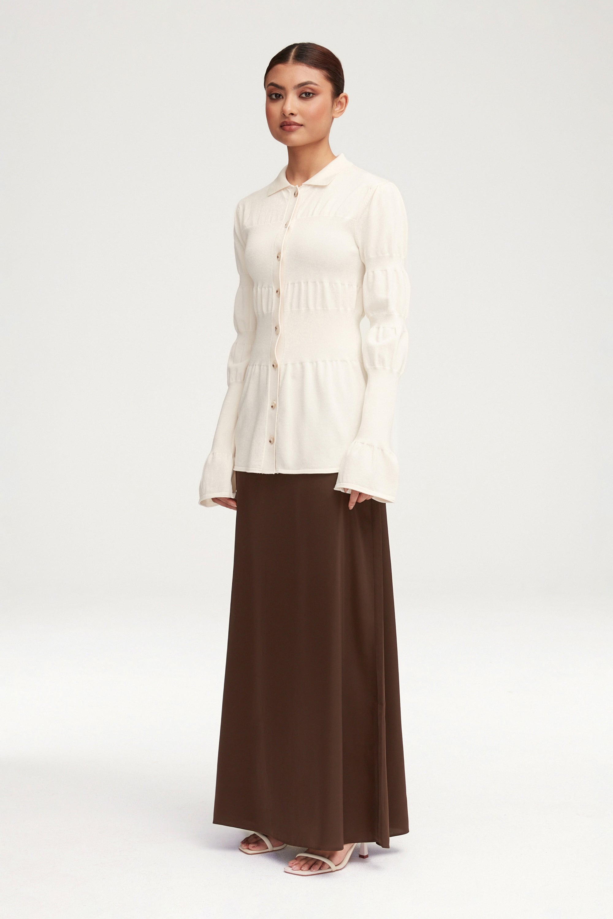 Essential Satin Maxi Skirt - Brown Clothing saigonodysseyhotel 