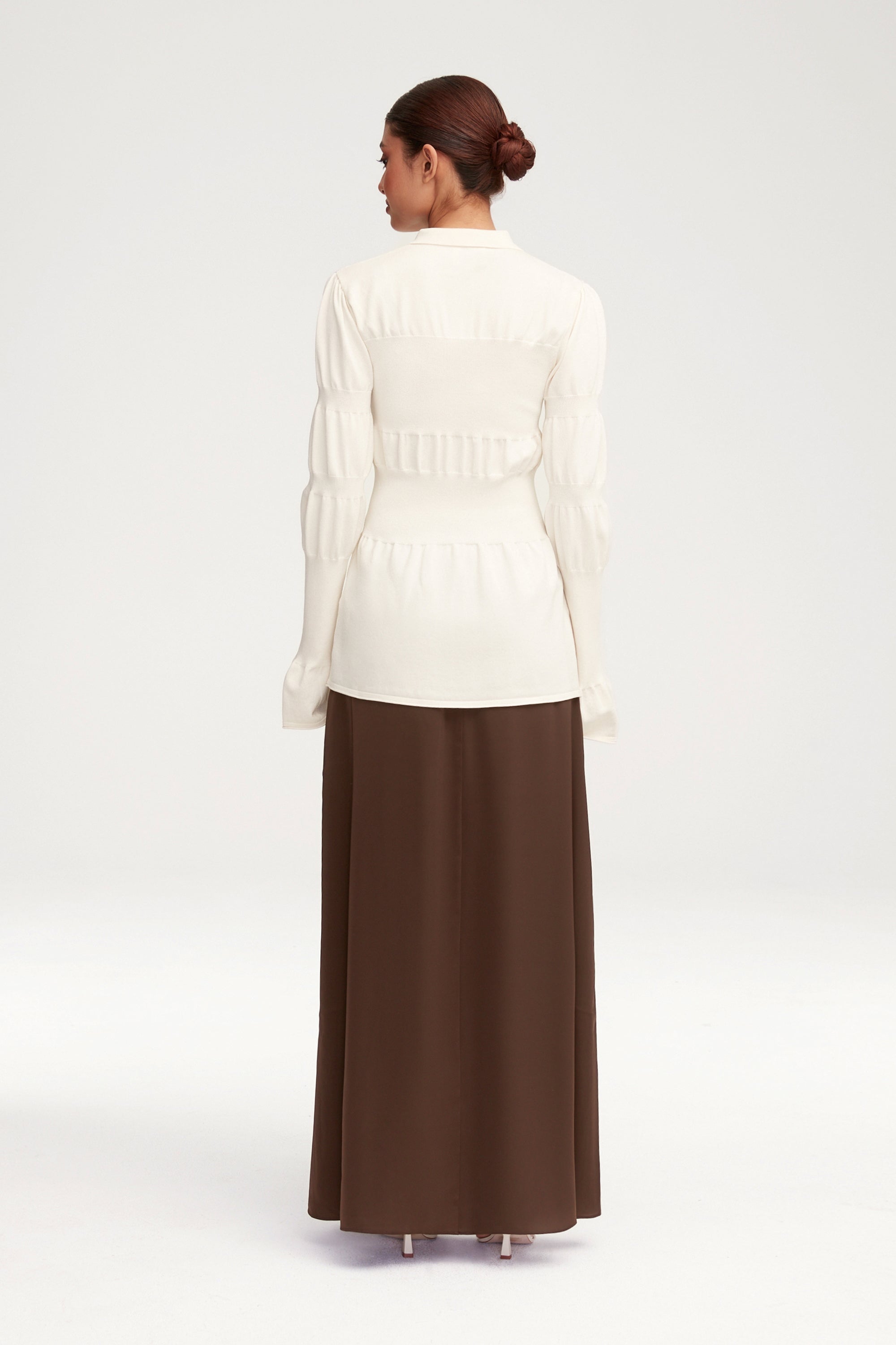 Essential Satin Maxi Skirt - Brown Clothing Veiled 