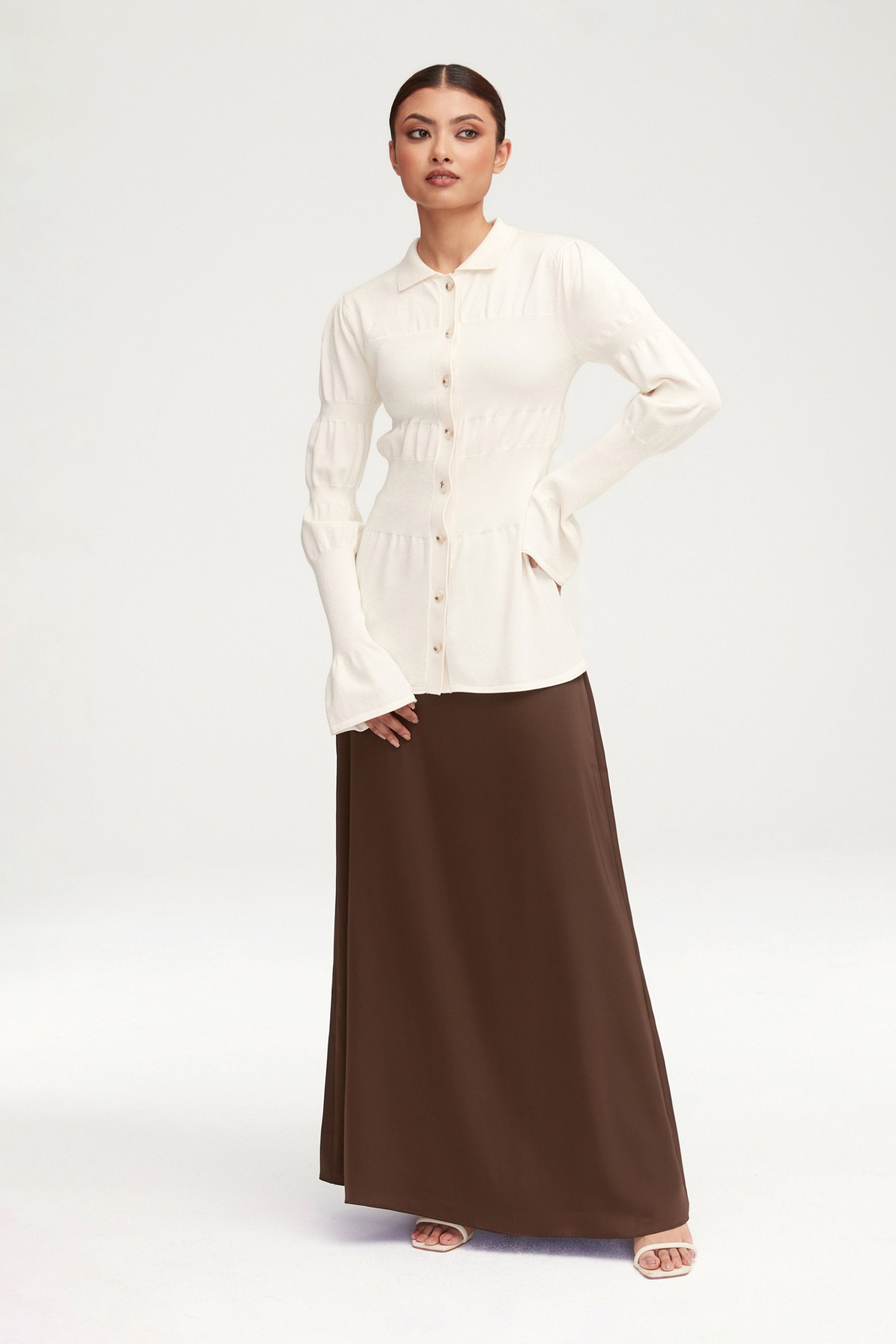 Essential Satin Maxi Skirt - Brown Clothing epschoolboard 