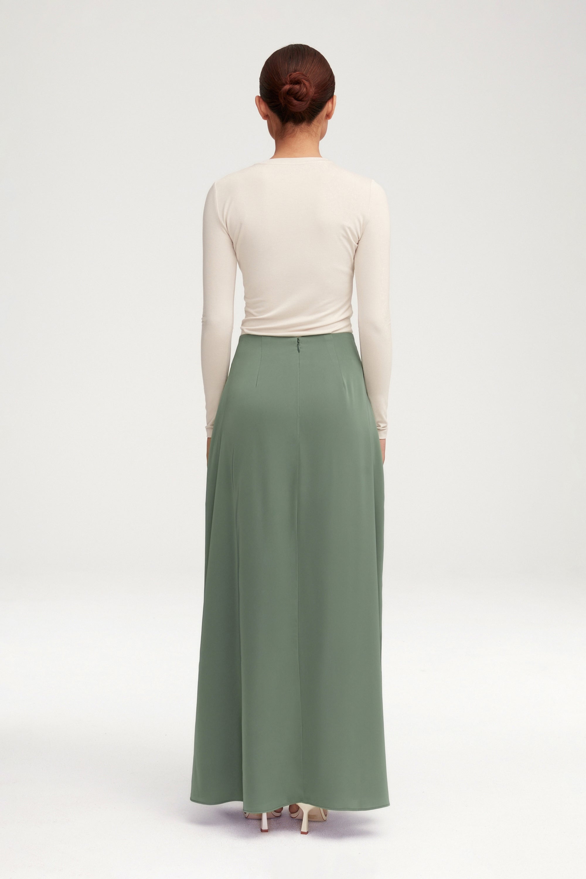 Essential Satin Maxi Skirt - Sage Clothing Veiled 