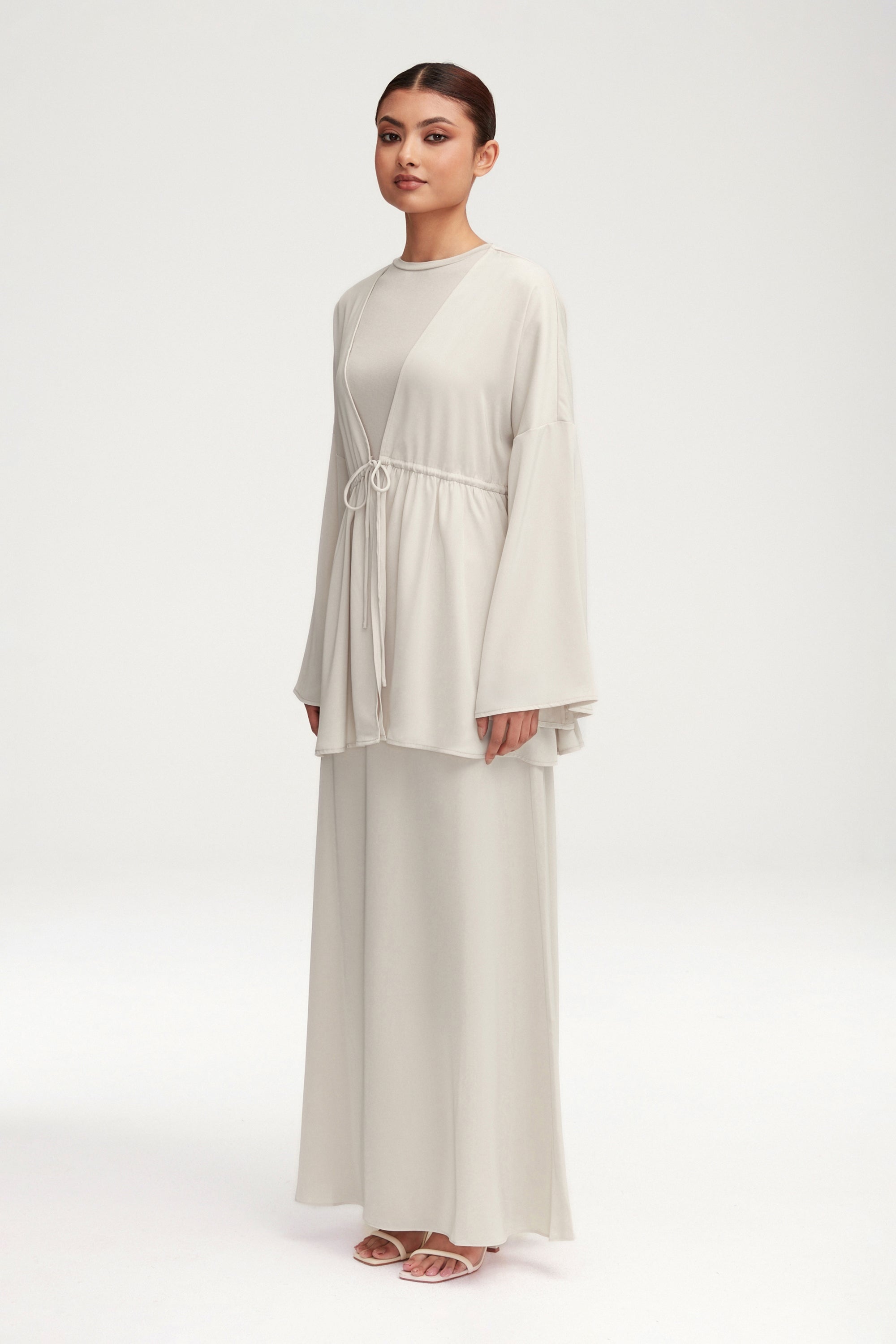 Essential Satin Maxi Skirt - Stone Clothing Veiled 