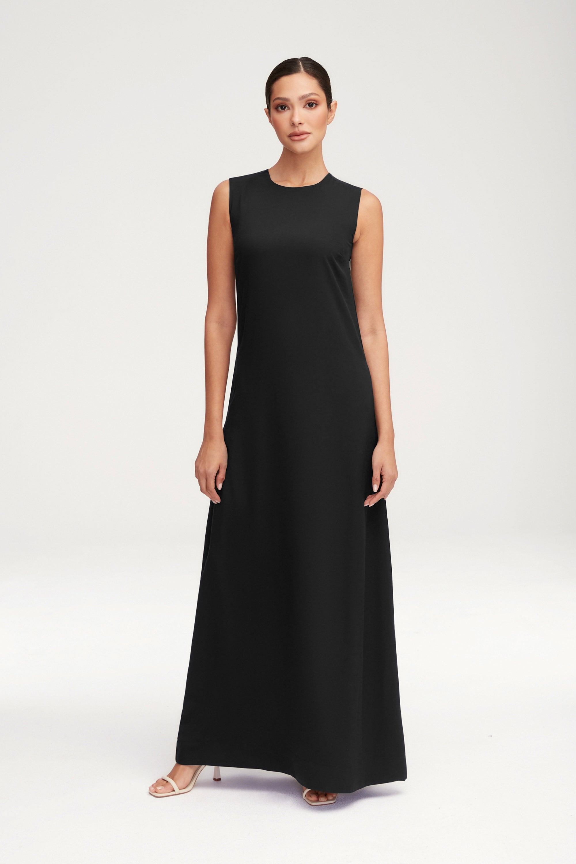 Essential Sleeveless Maxi Slip Dress - Black Clothing epschoolboard 