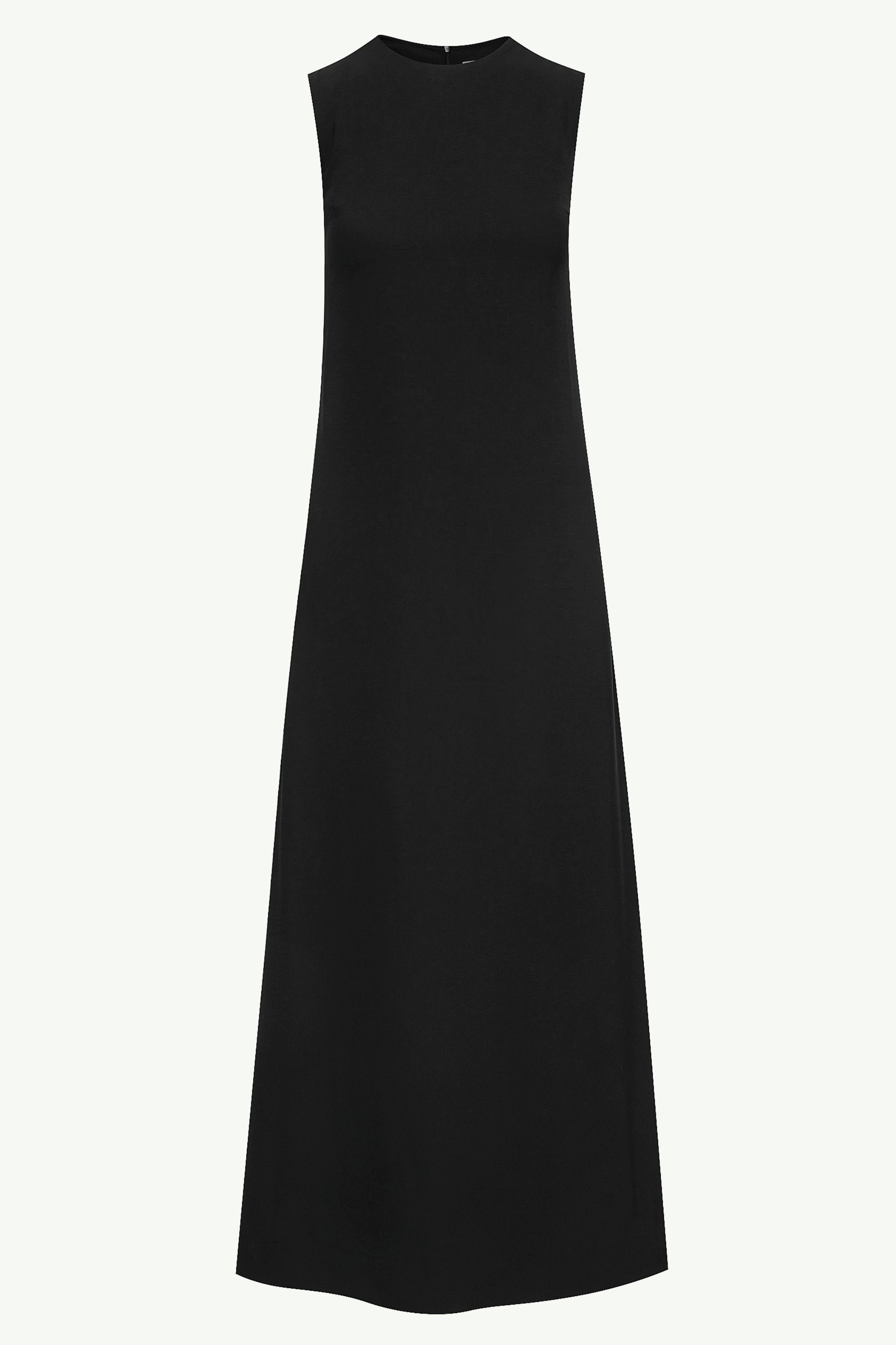 Essential Sleeveless Maxi Slip Dress - Black Clothing saigonodysseyhotel 