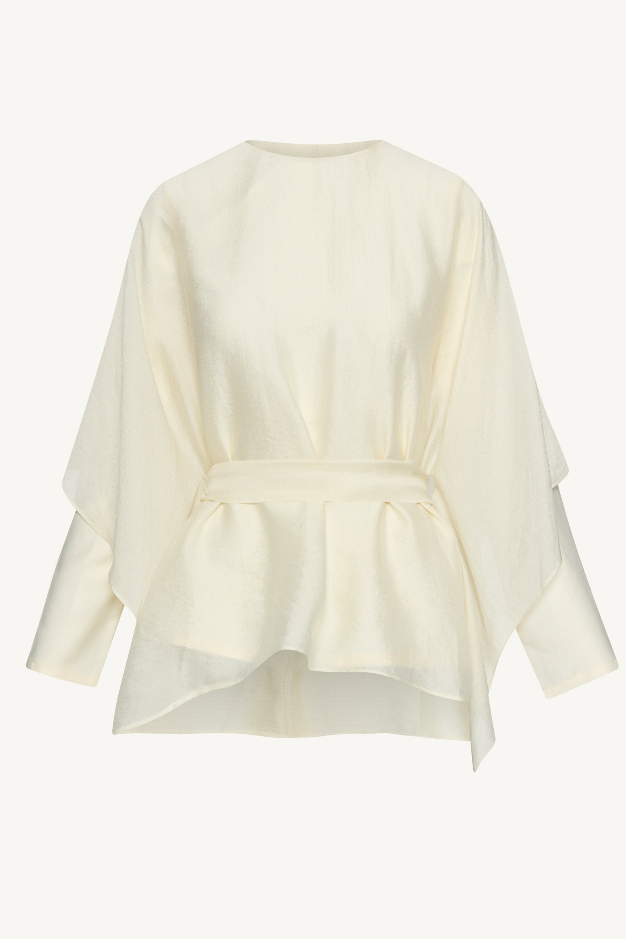 Ethereal Satin Tie Waist Top - Moonbeam Tops Veiled Collection