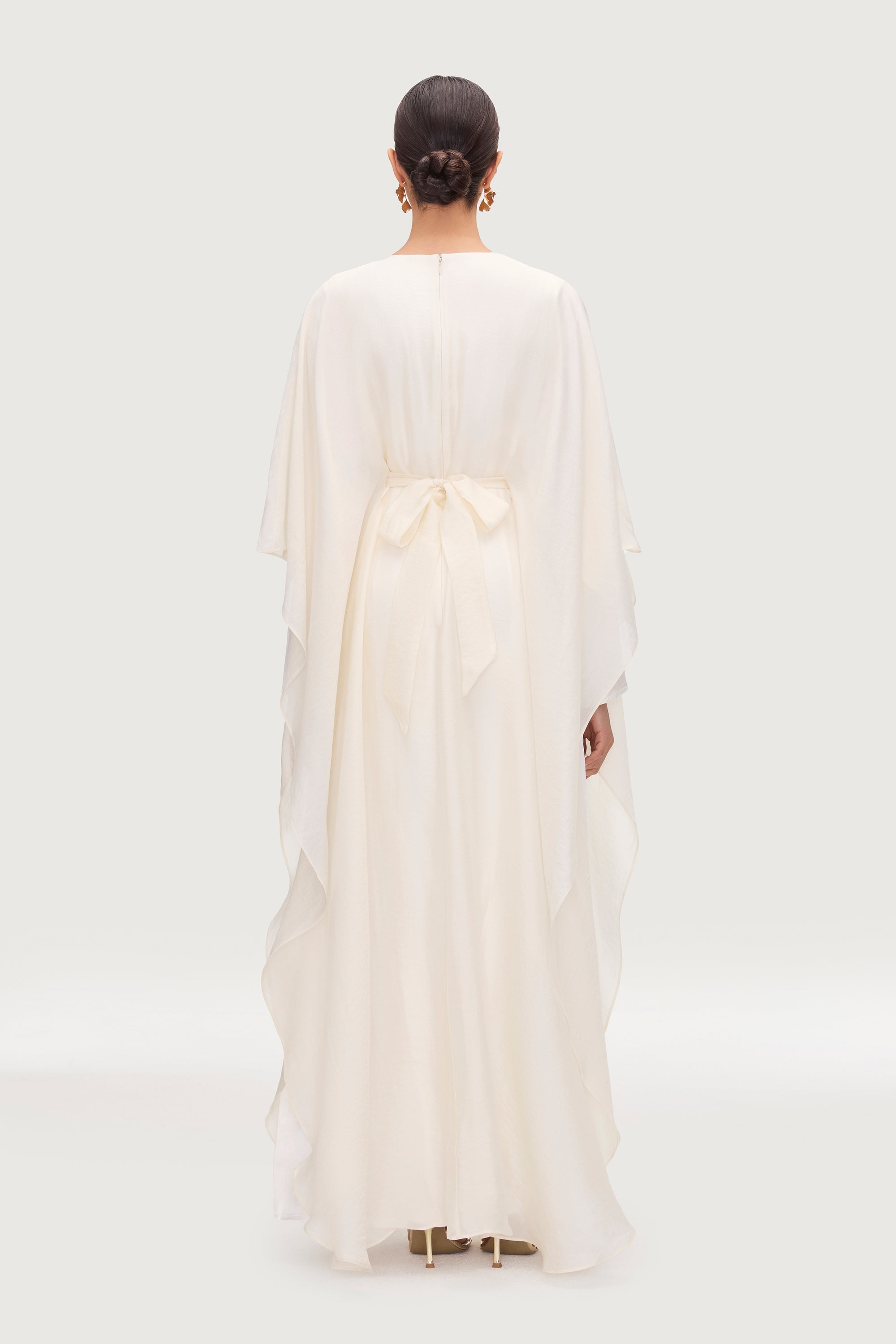 Ethereal Silk Tie Waist Maxi Dress - Moonbeam Dresses Veiled