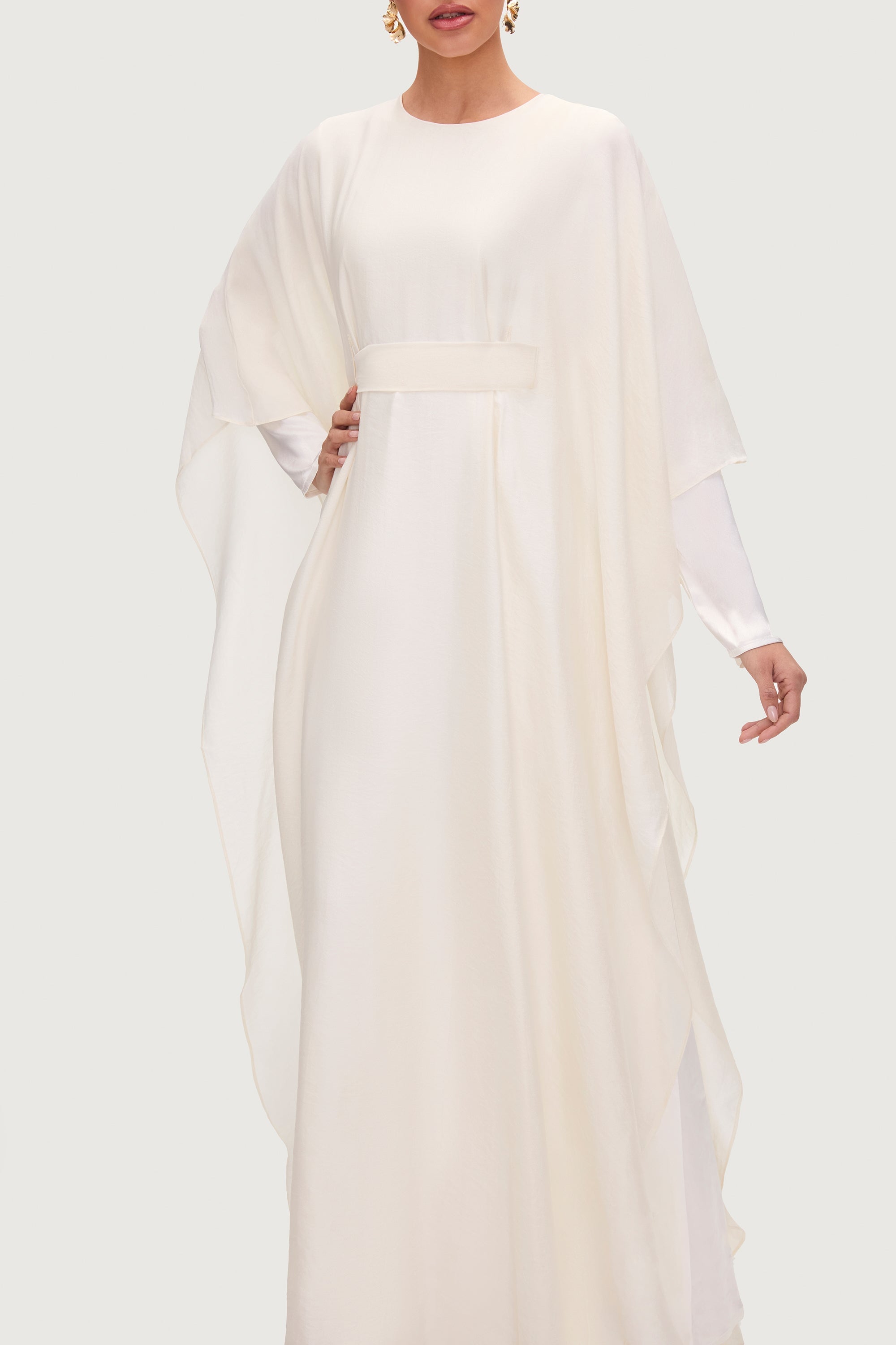 Ethereal Silk Tie Waist Maxi Dress - Moonbeam Dresses Veiled