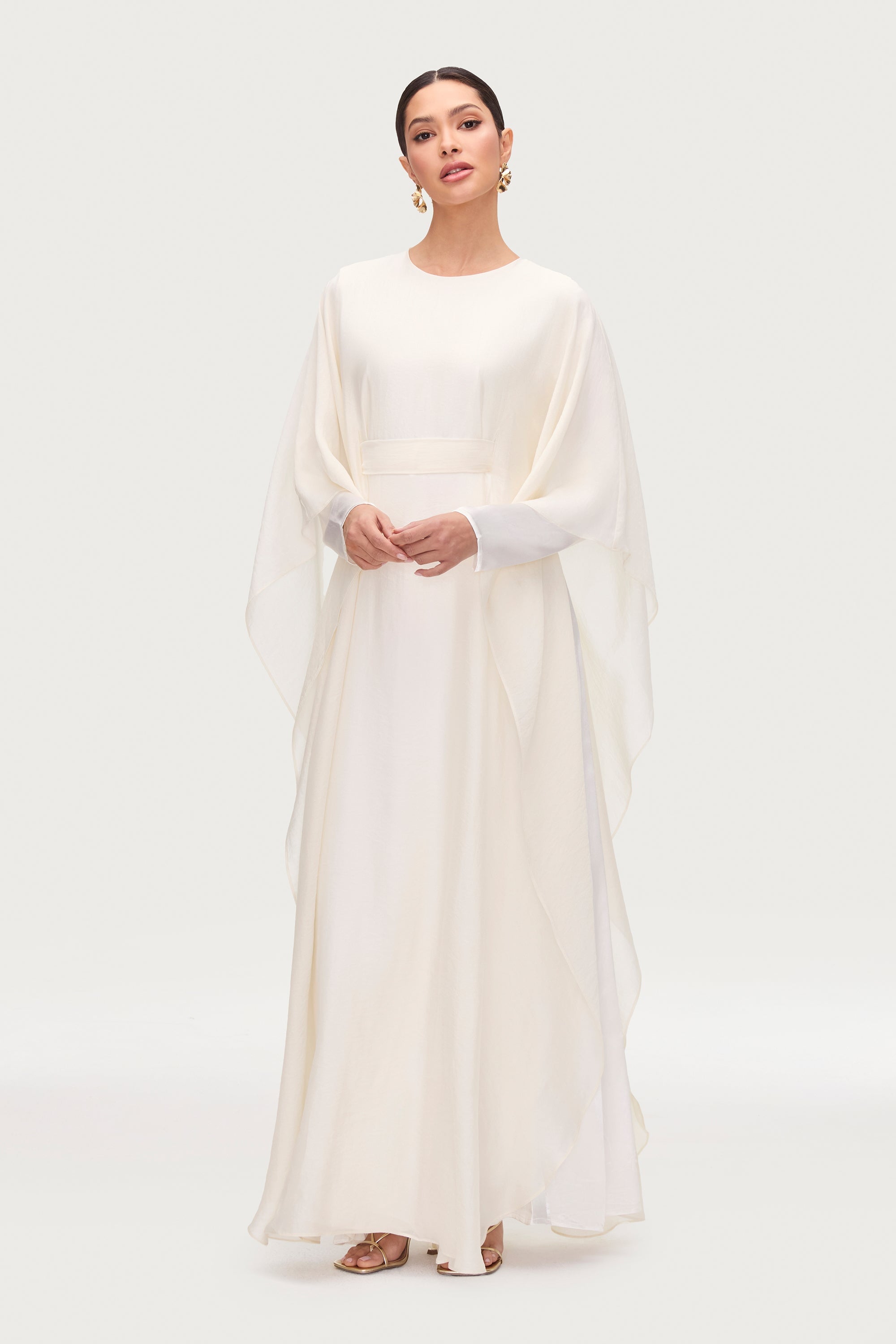 Ethereal Silk Tie Waist Maxi Dress - Moonbeam Dresses Veiled