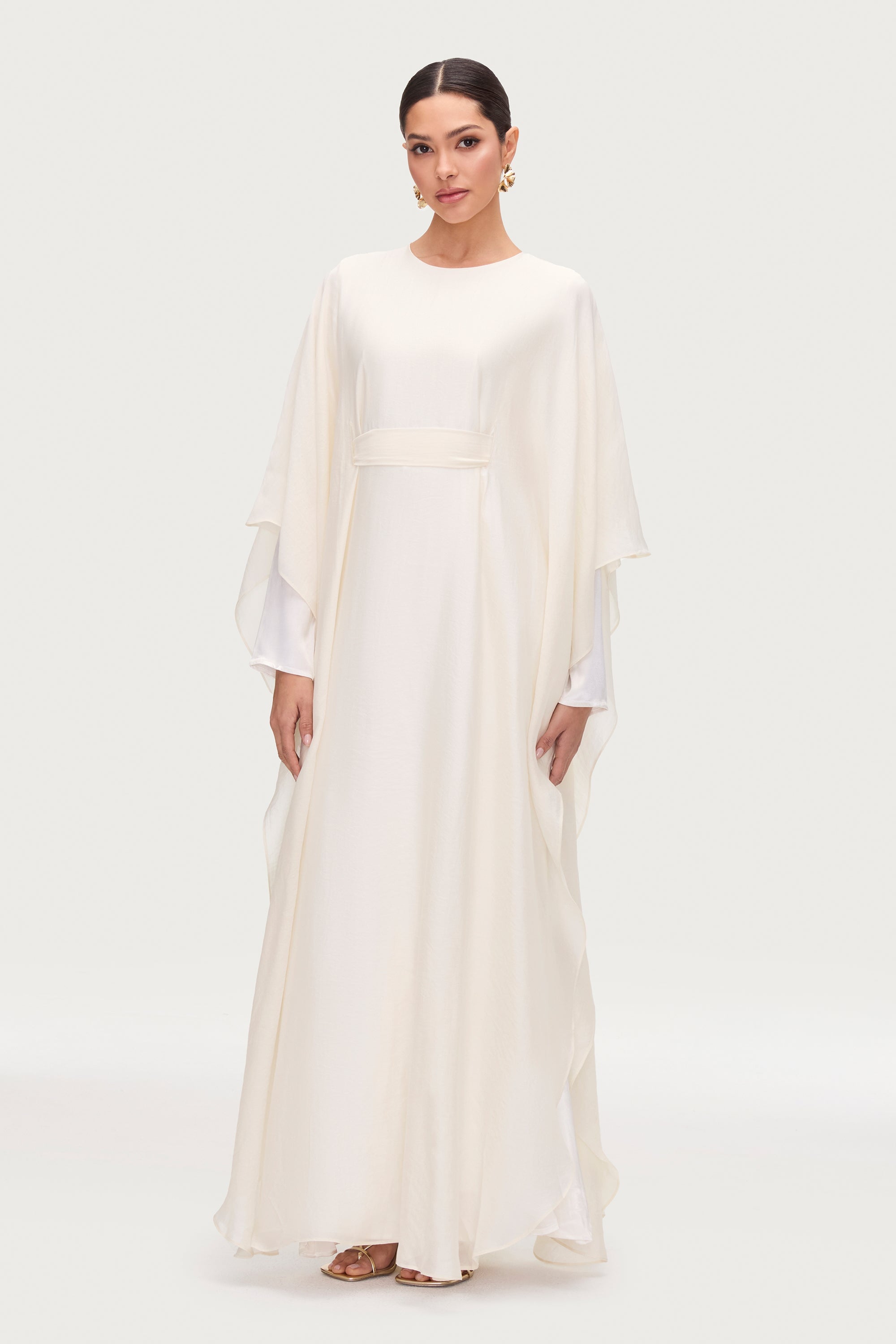 Ethereal Silk Tie Waist Maxi Dress - Moonbeam Dresses Veiled