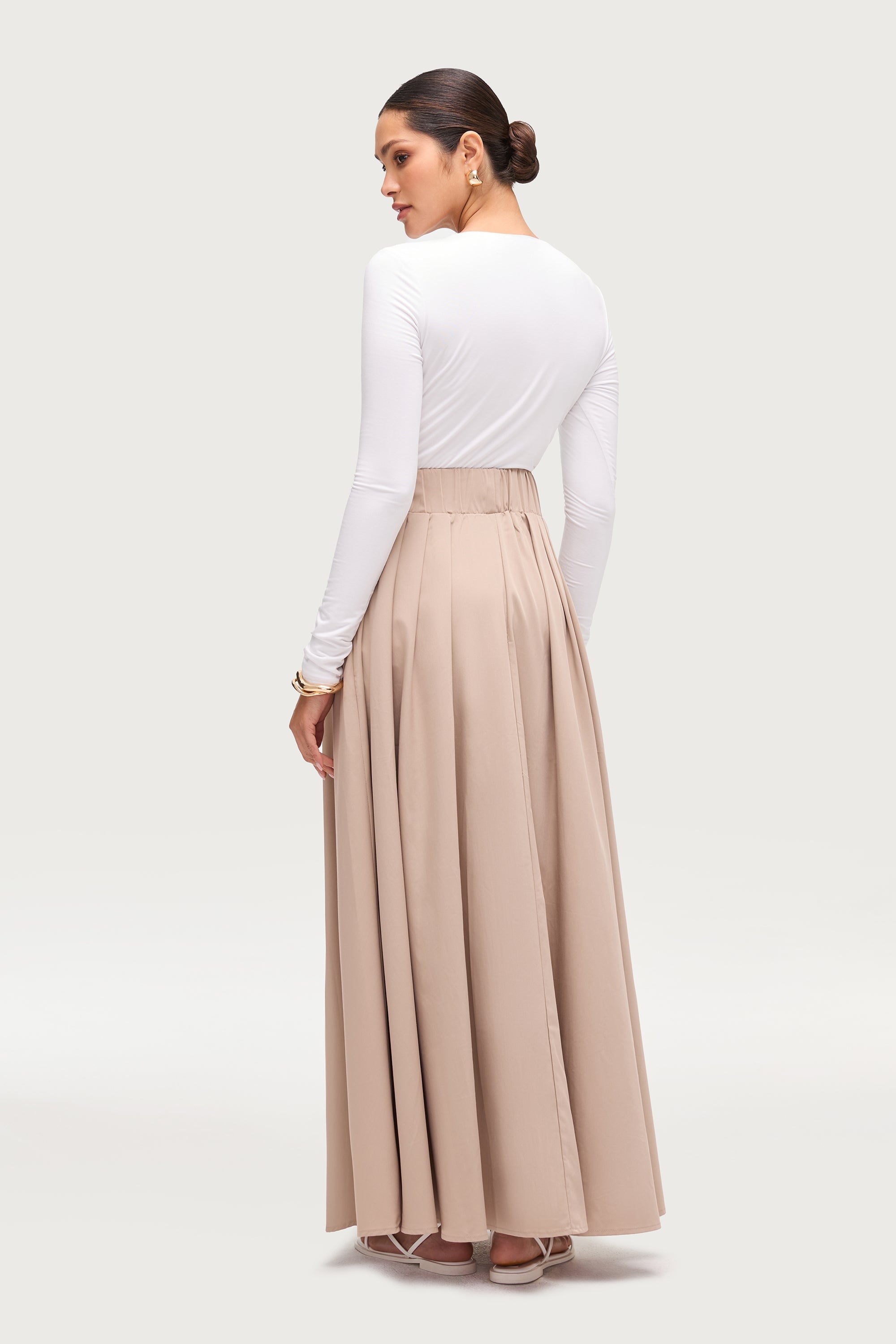 Everyday Tencel Bamboo Maxi Skirt - Stone Dresses Veiled