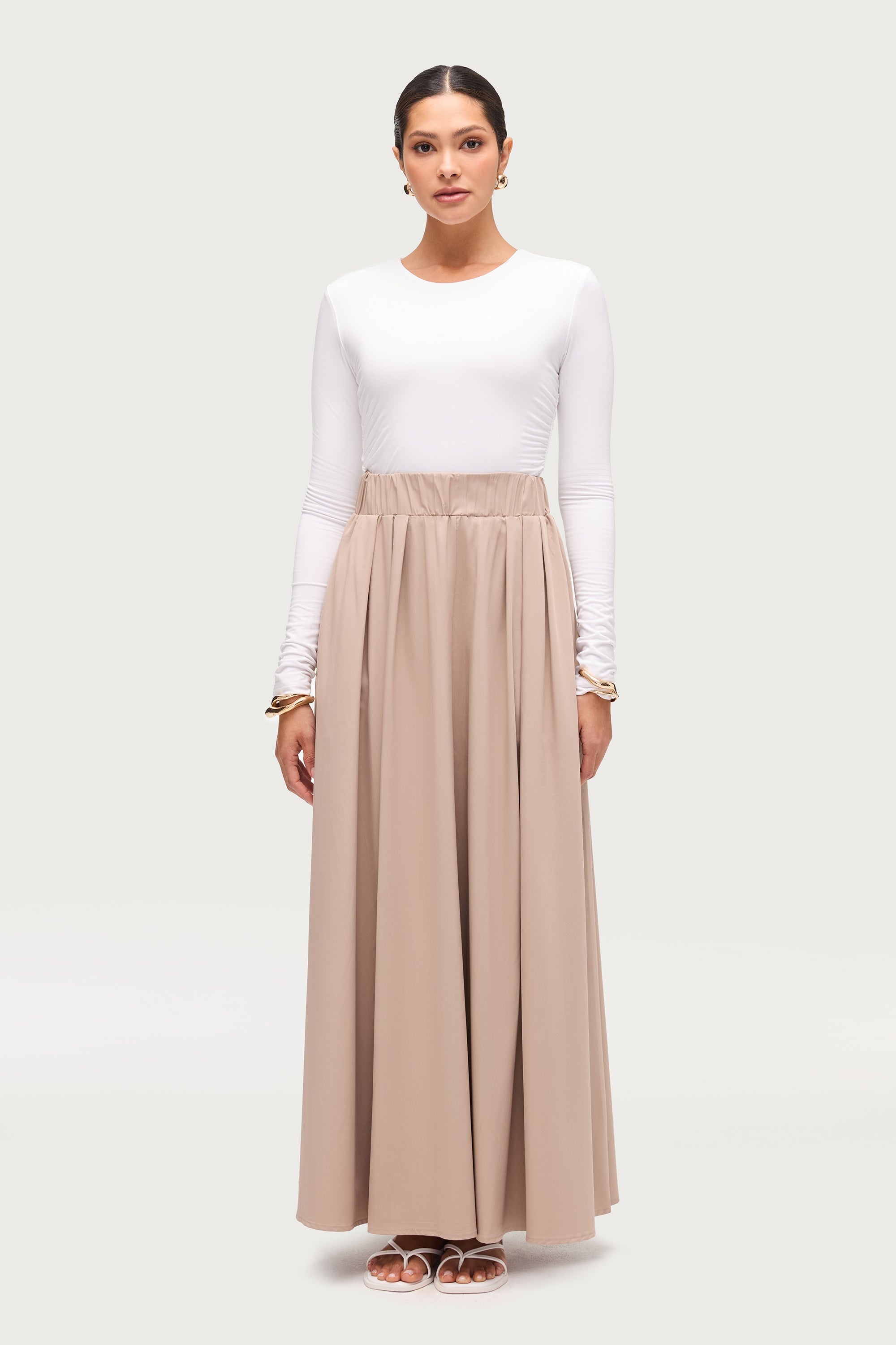 Everyday Tencel Bamboo Maxi Skirt - Stone Dresses Veiled