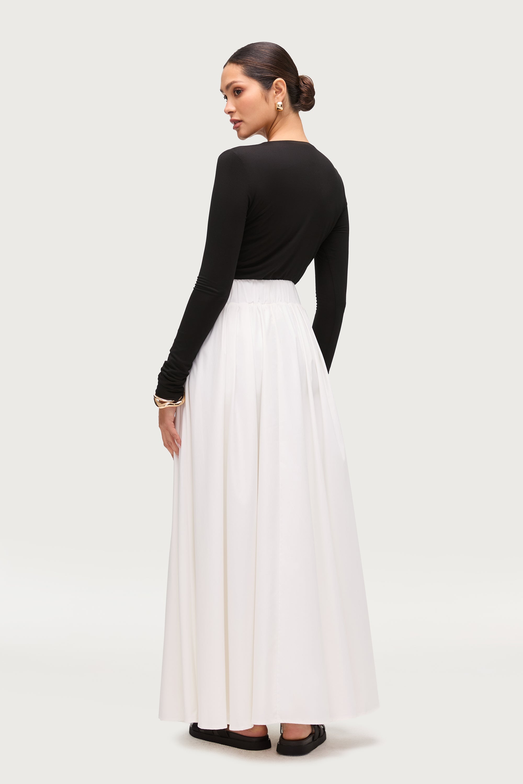 Everyday Tencel Bamboo Maxi Skirt - White Dresses Veiled