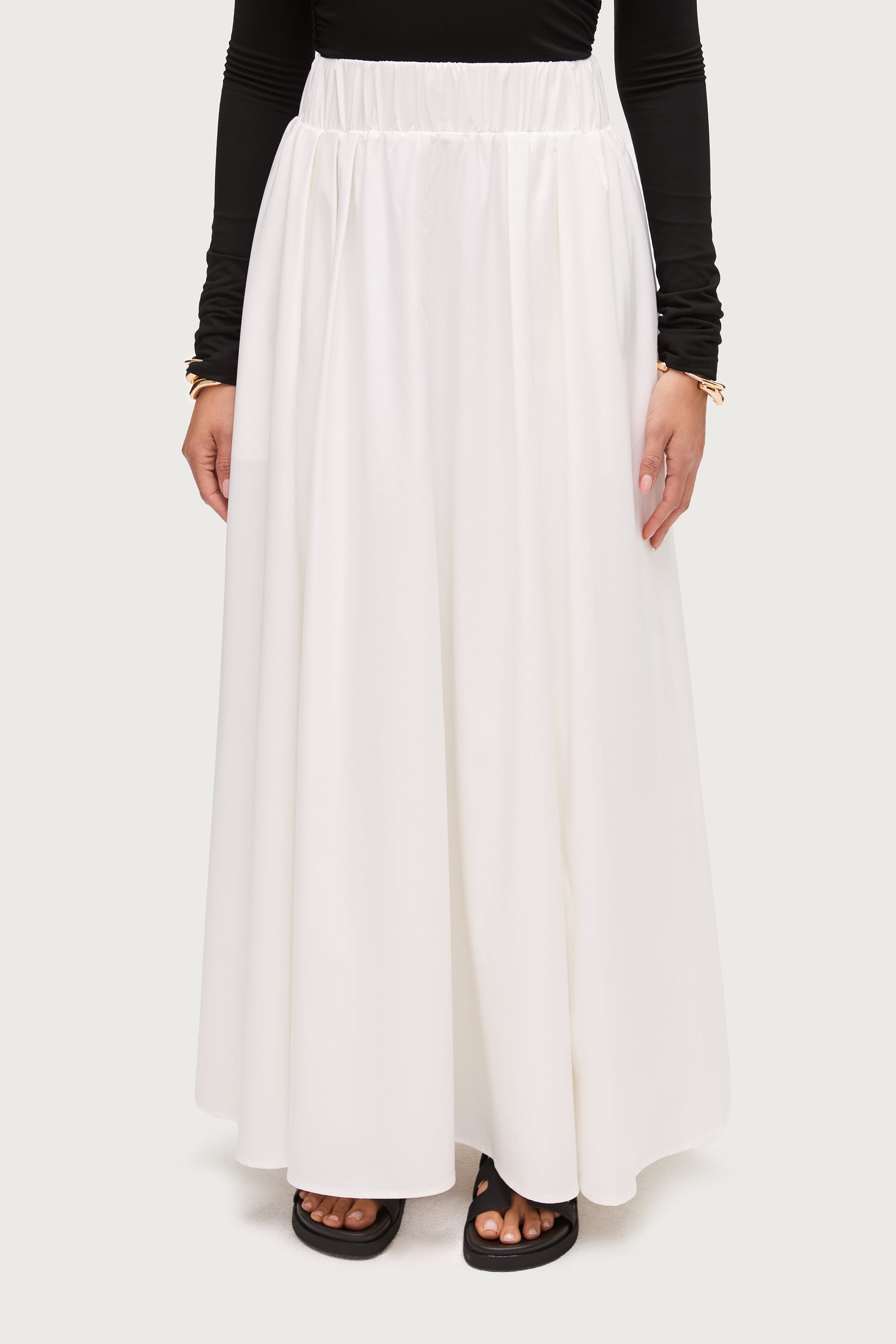 Everyday Tencel Bamboo Maxi Skirt - White Dresses Veiled