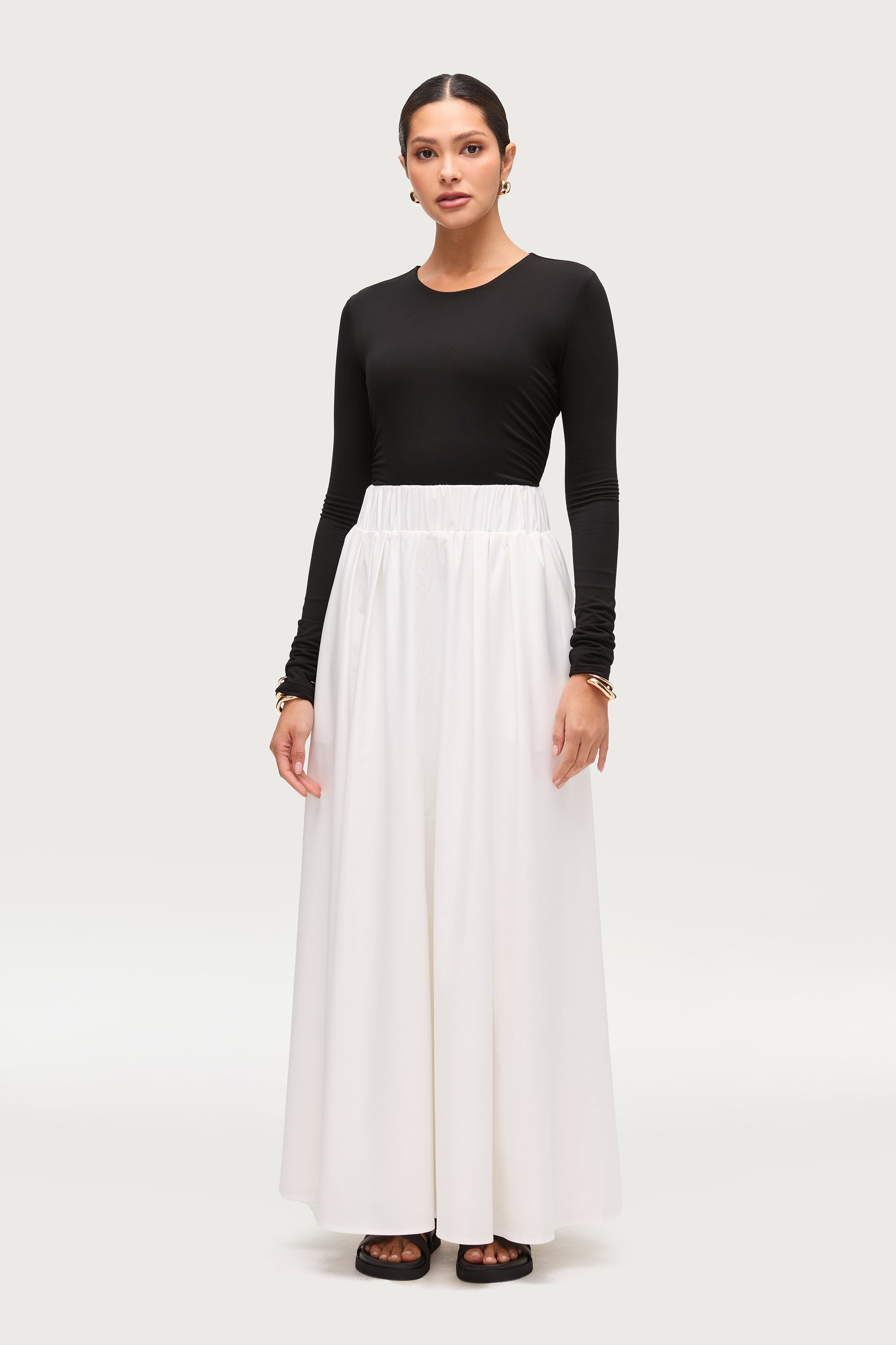 Everyday Tencel Bamboo Maxi Skirt - White Dresses Veiled