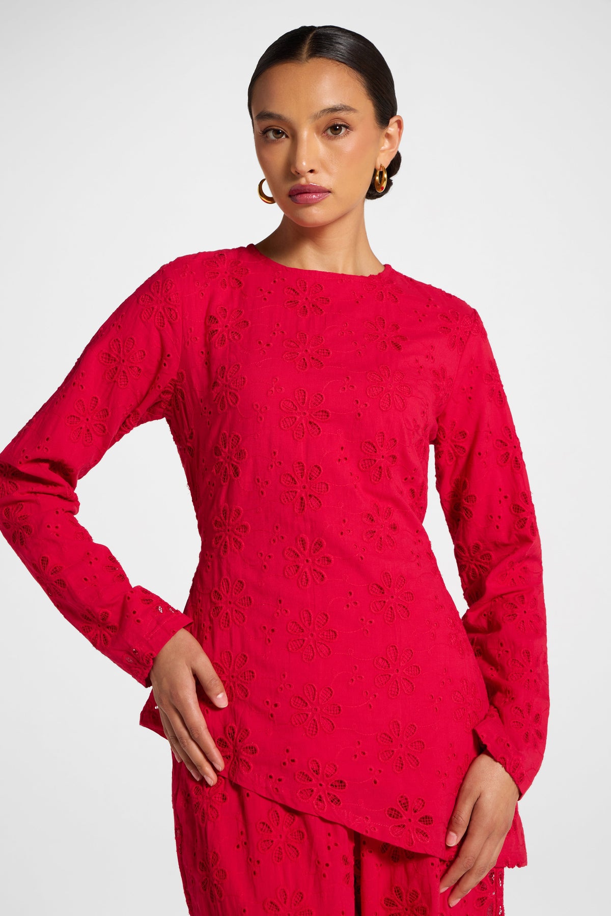 Eyelet Asymmetric Top - Lollipop Top Veiled