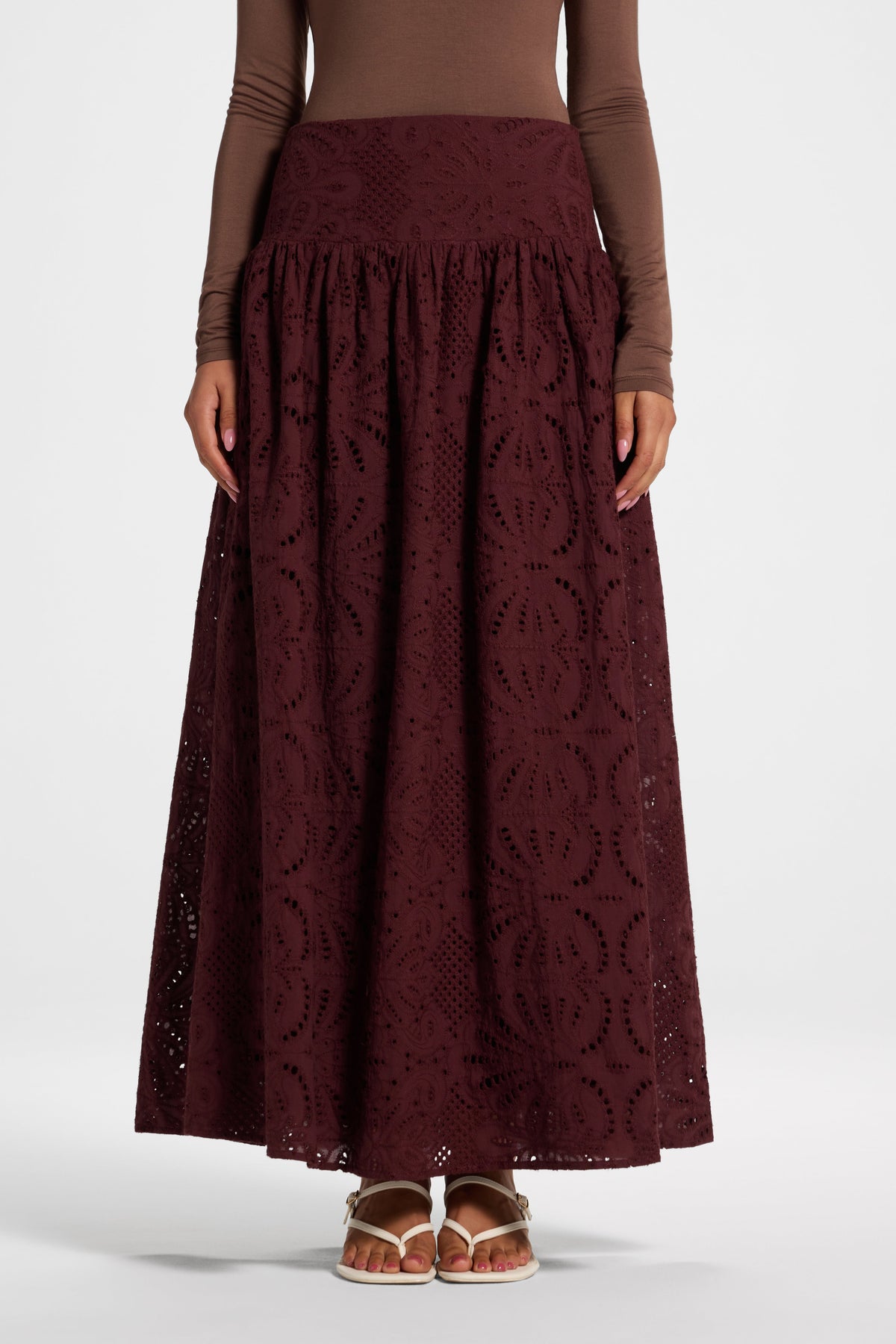 Eyelet Skirt - Chocolate Plum Bottoms Veiled