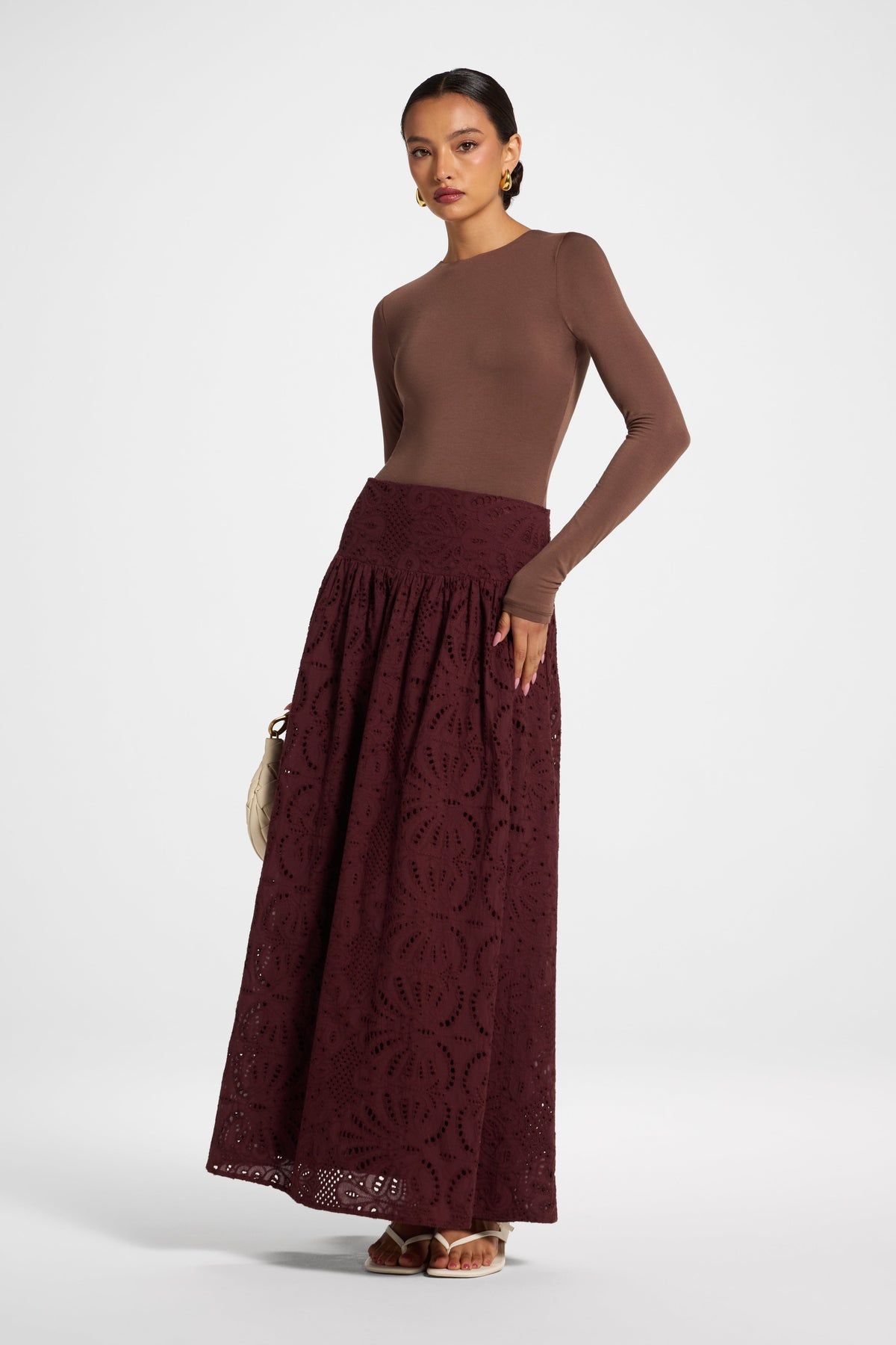 Eyelet Skirt - Chocolate Plum Bottoms Veiled