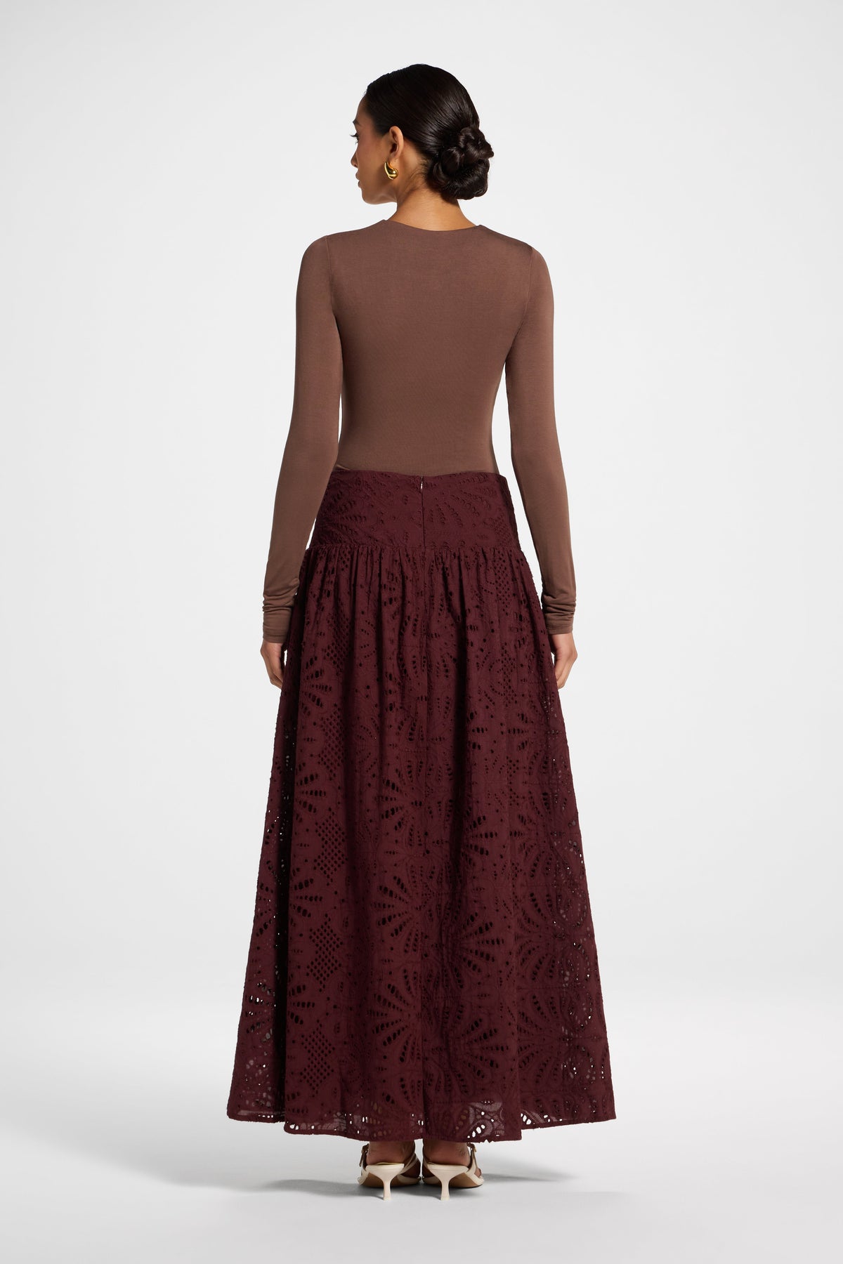 Eyelet Skirt - Chocolate Plum Bottoms Veiled