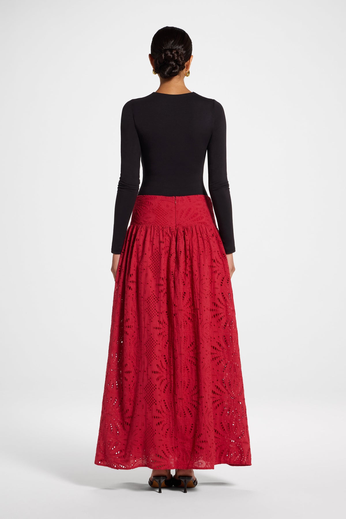 Eyelet Skirt - Dried Strawberry Bottoms Veiled