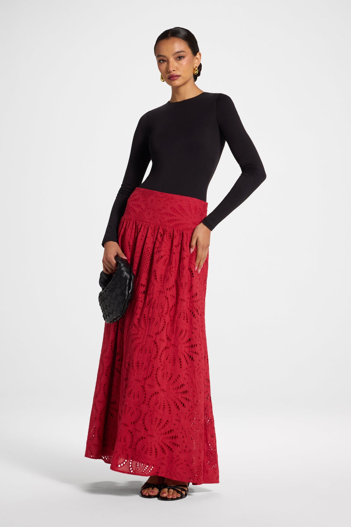 Eyelet Skirt - Dried Strawberry Bottoms Veiled