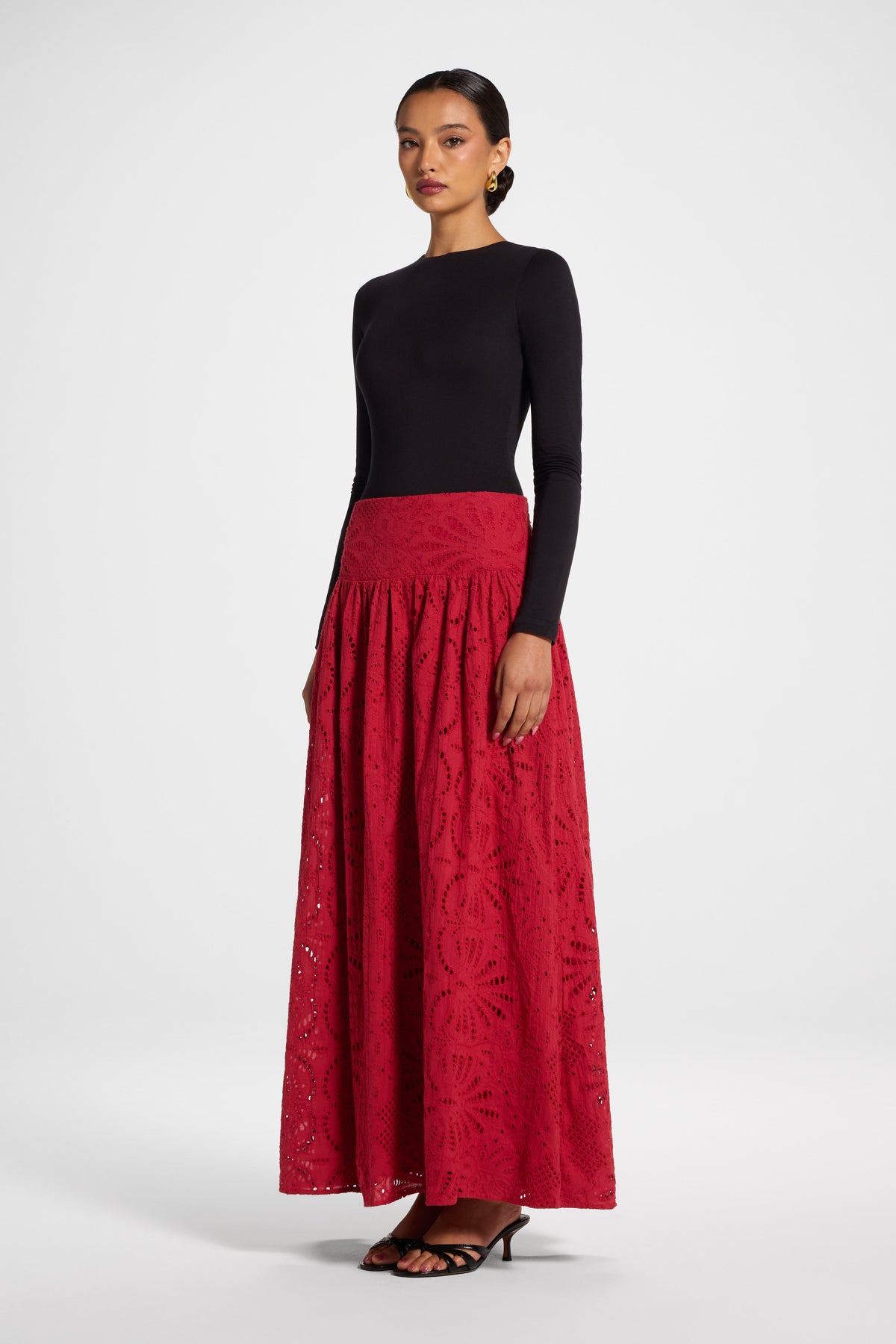 Eyelet Skirt - Dried Strawberry Bottoms Veiled