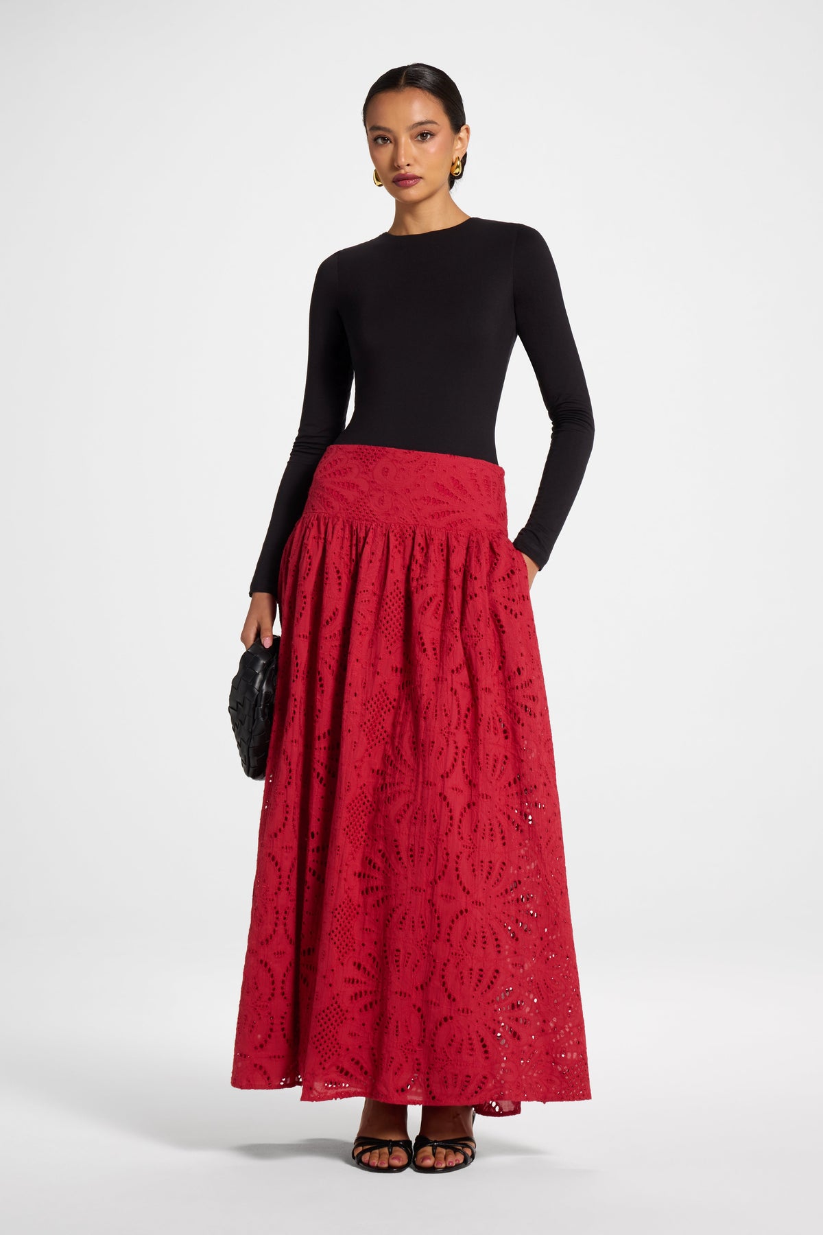 Eyelet Skirt - Dried Strawberry Bottoms Veiled