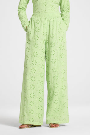 Eyelet Wide Leg Pant - Butterfly