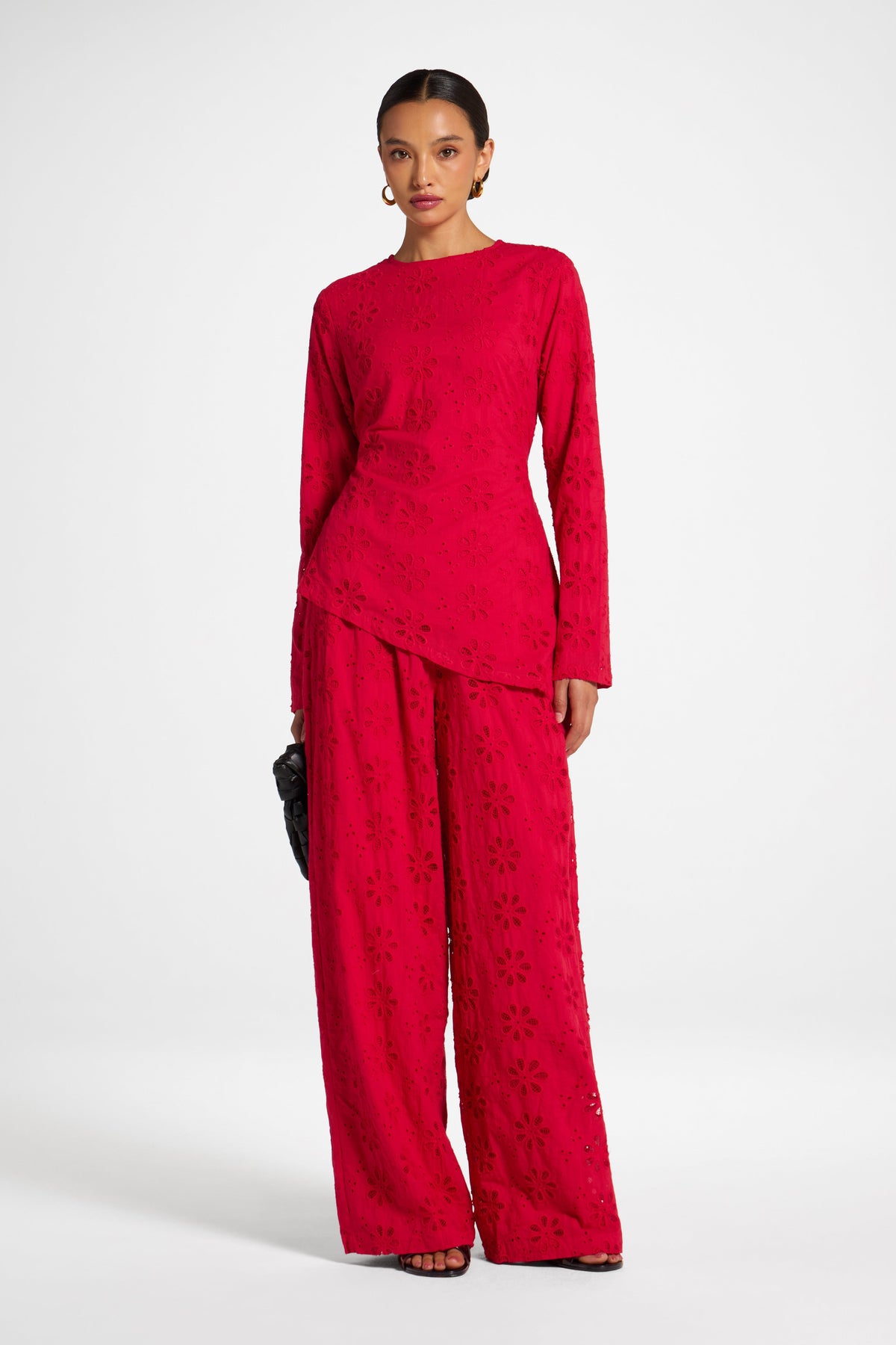 Eyelet Wide Leg Pant - Lollipop Pants Veiled
