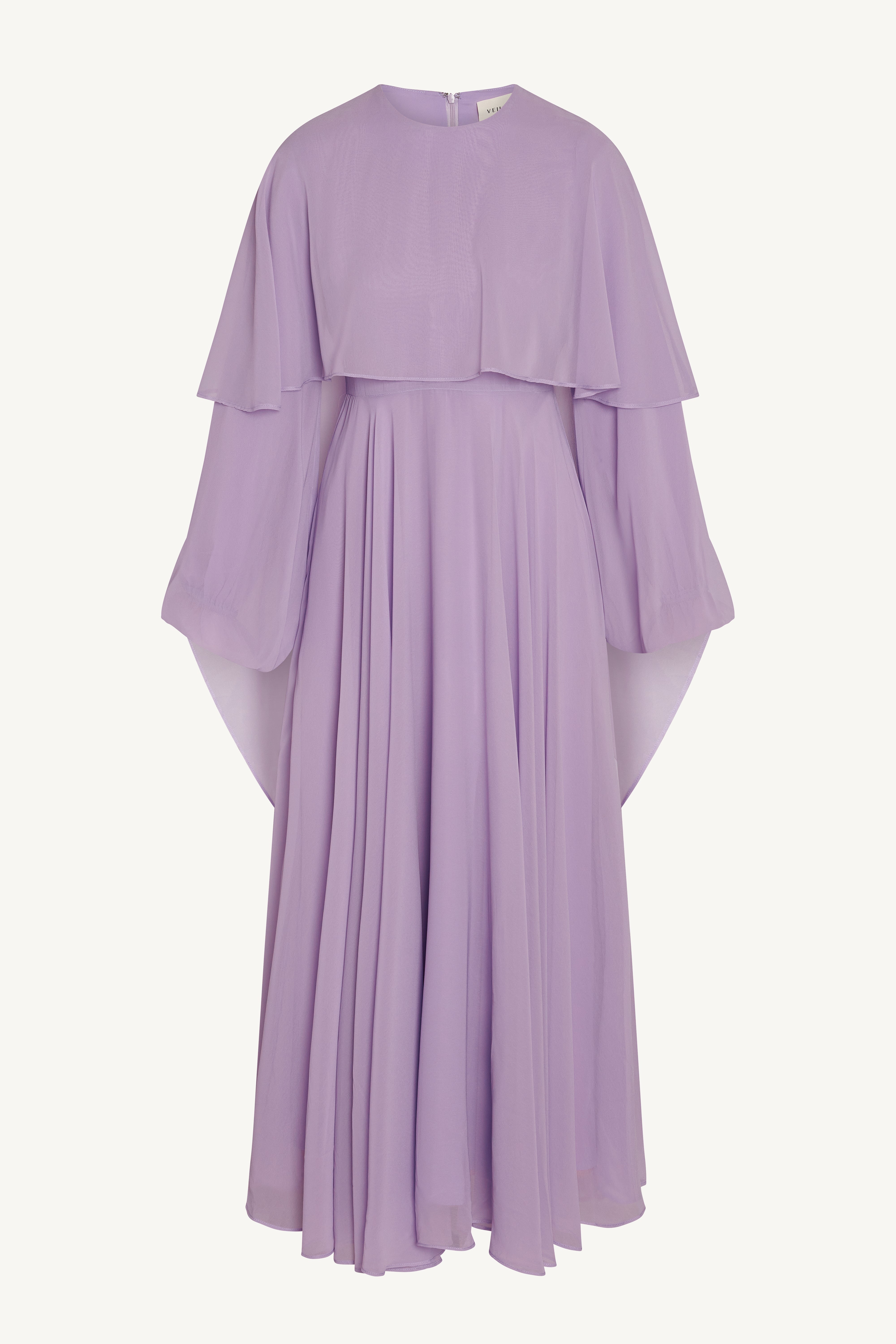 Falak Draped Chiffon Maxi Dress - Lilac Dresses Veiled