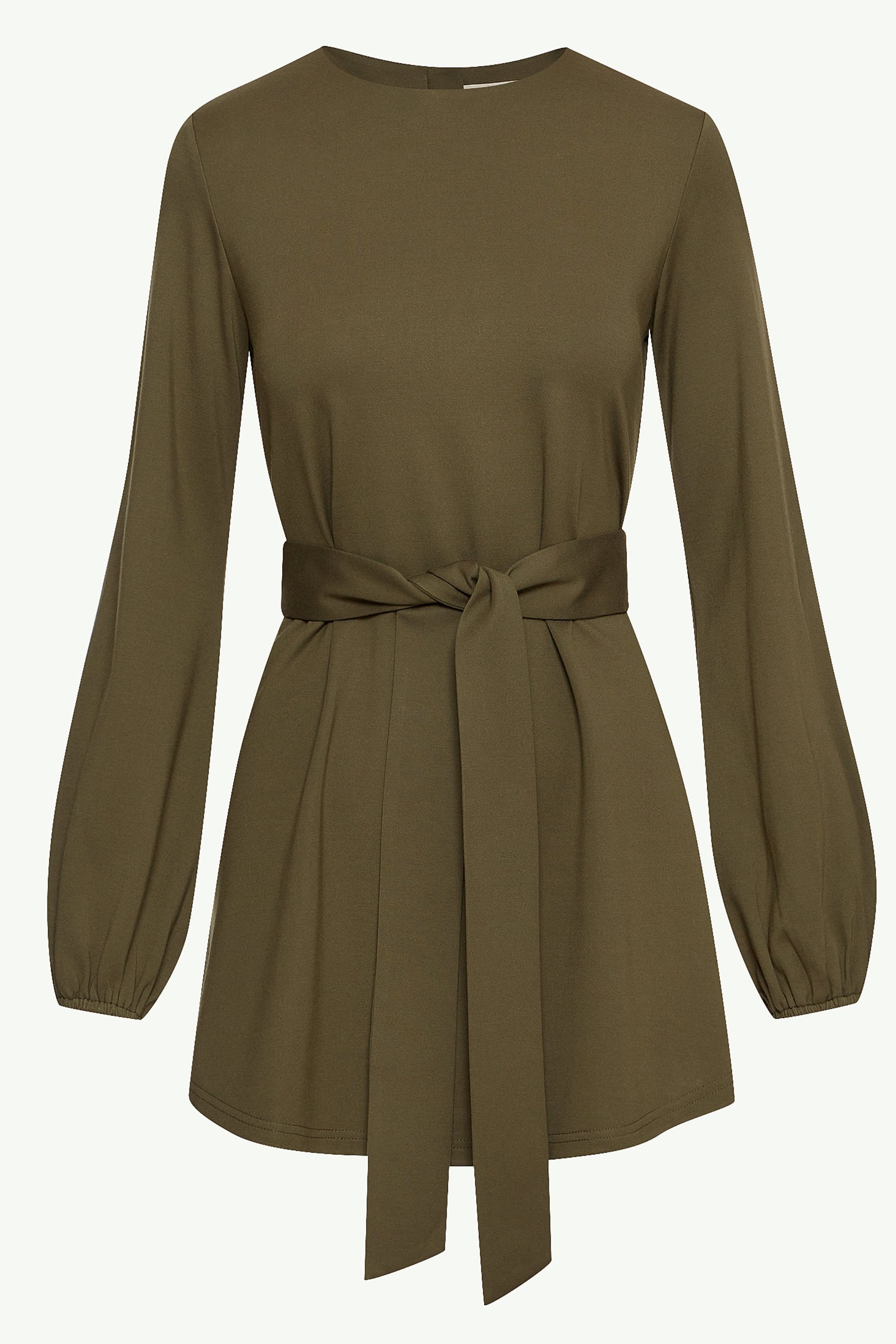 Fatima Everyday Belted Jersey Top - Olive Clothing epschoolboard 