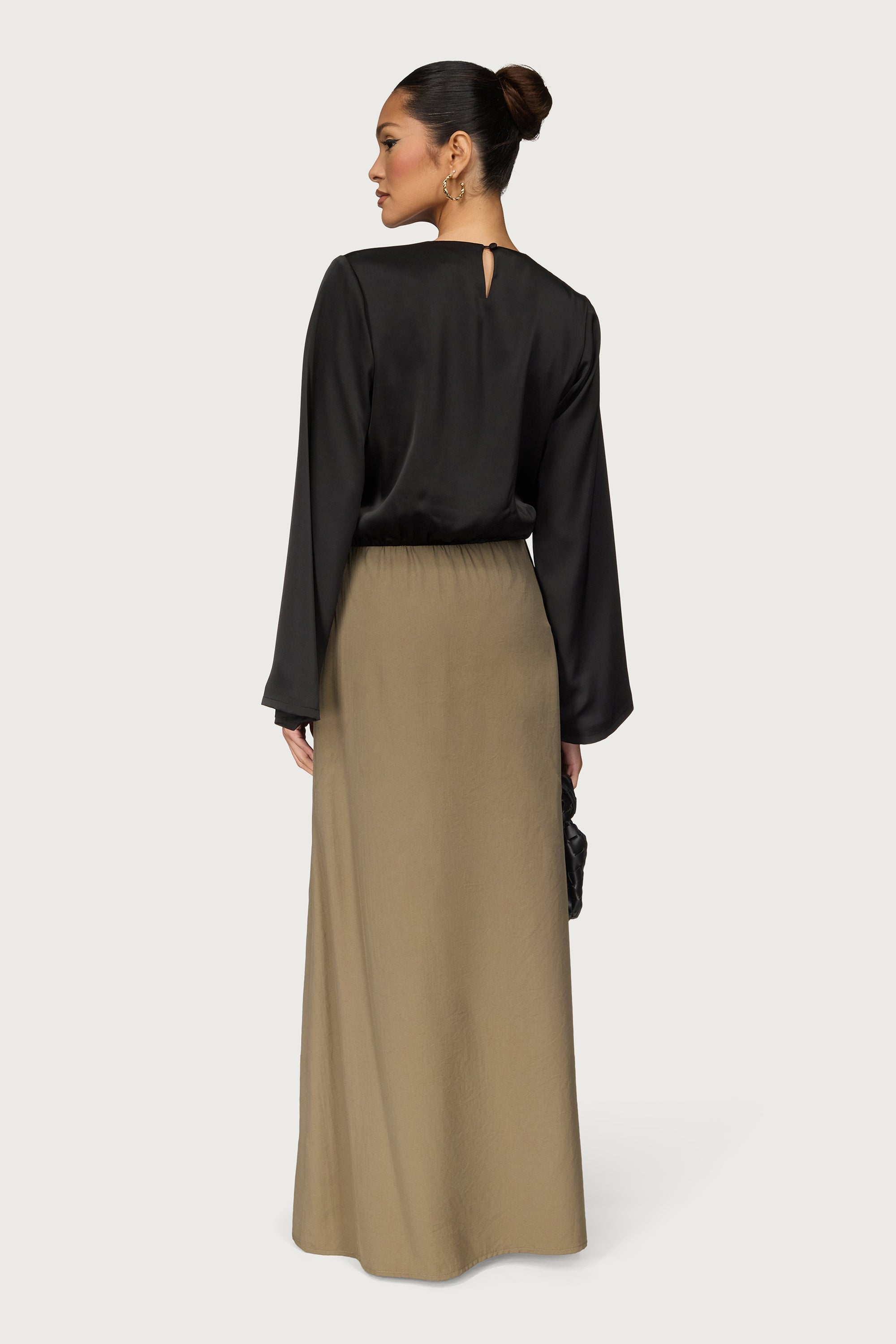 Flare Sleeve Bodysuit - Black Dresses Veiled