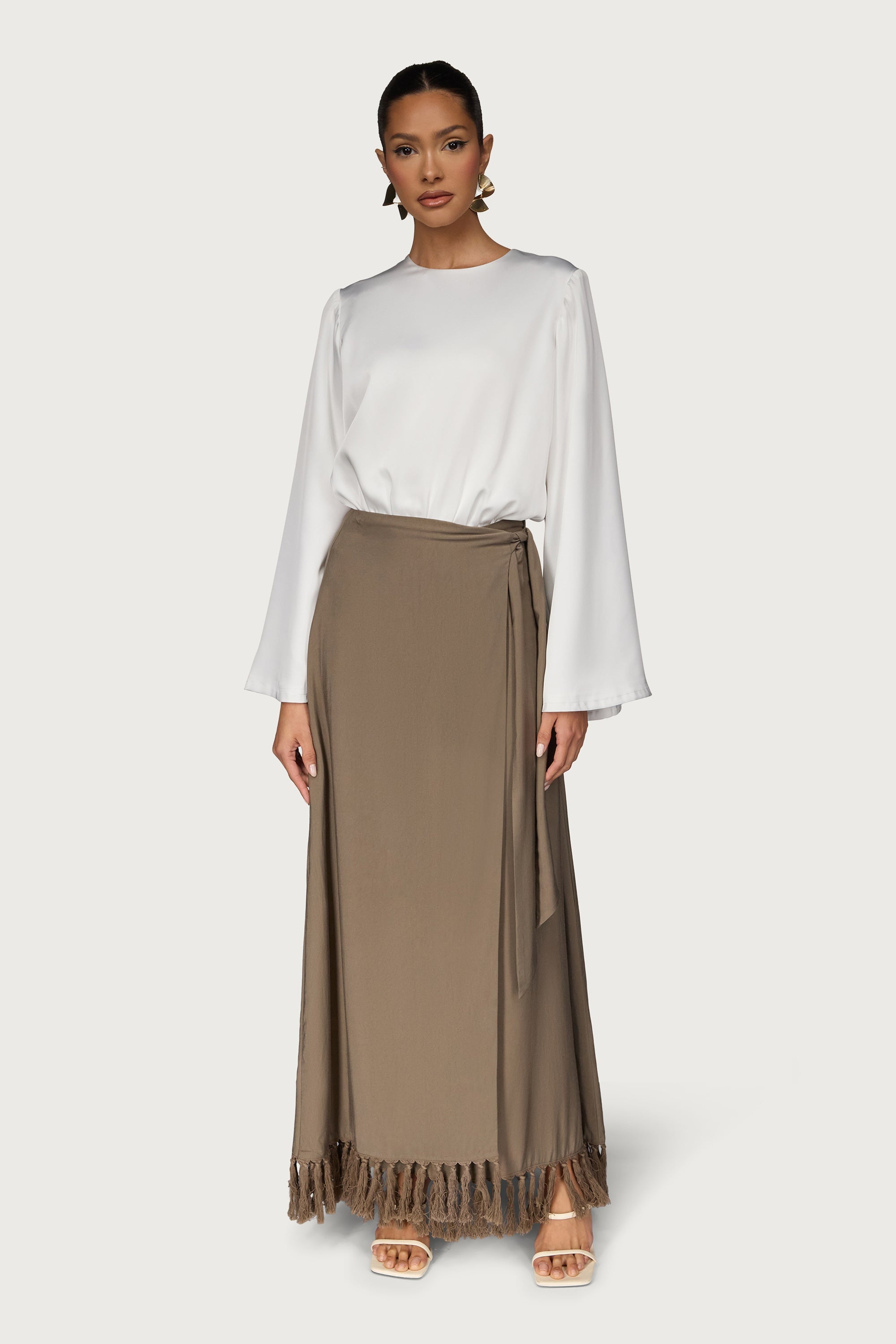 Flare Sleeve Bodysuit - White Dresses Veiled