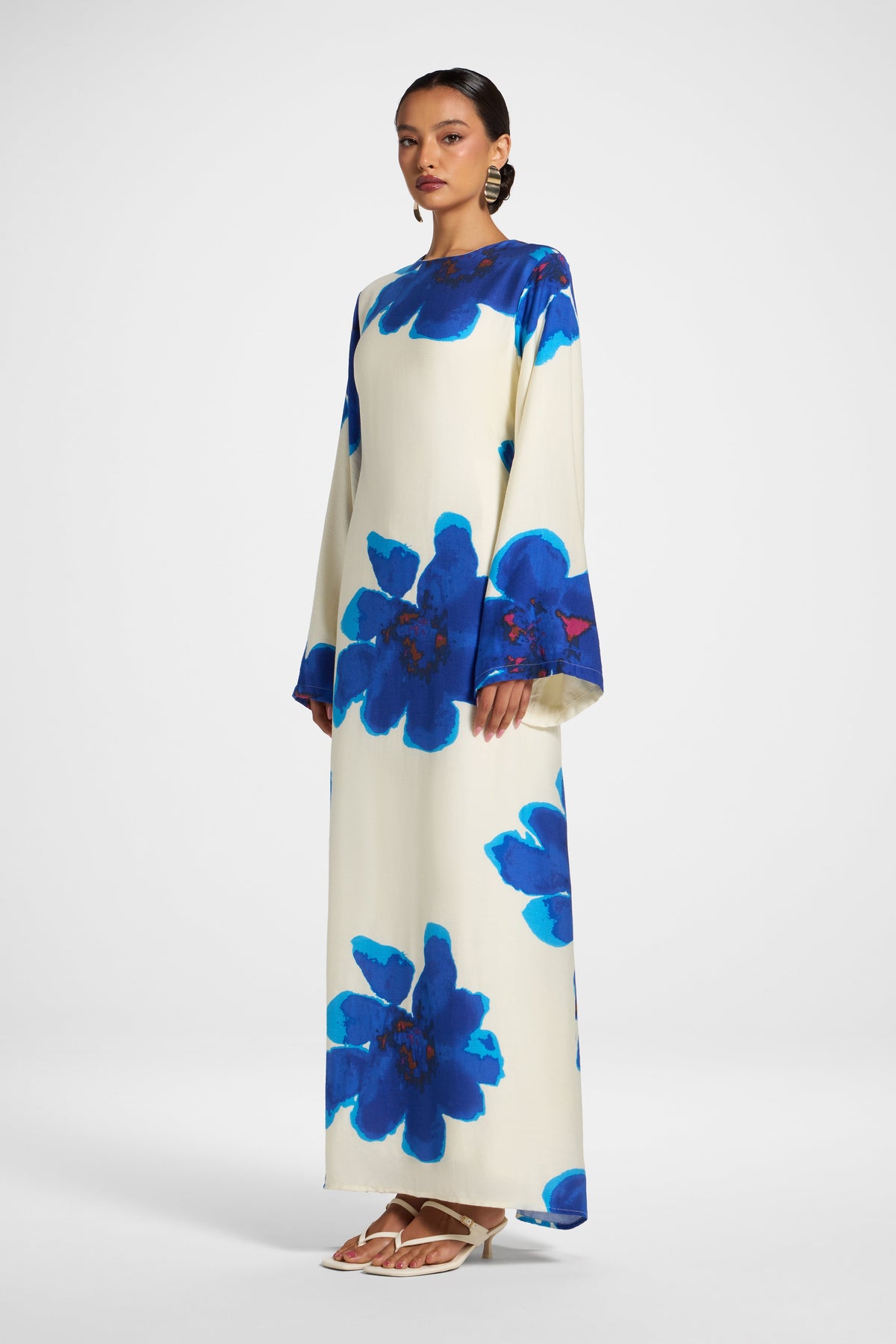 Floral Maxi Dress - Blue Dresses Veiled