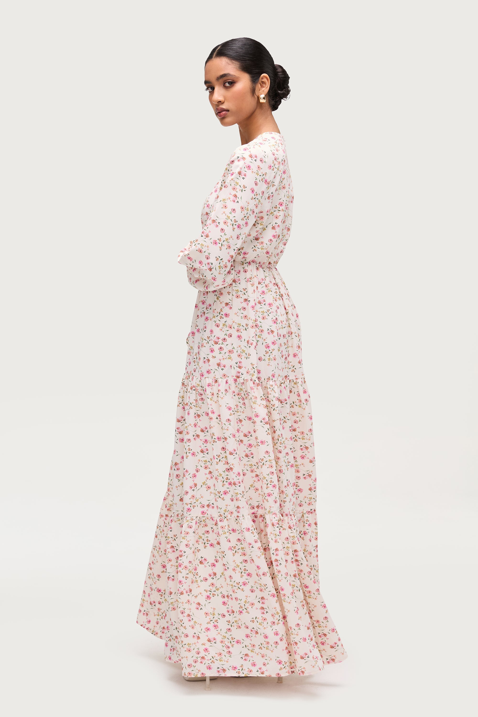 Floral Printed Tiered Maxi Dress Dresses Veiled