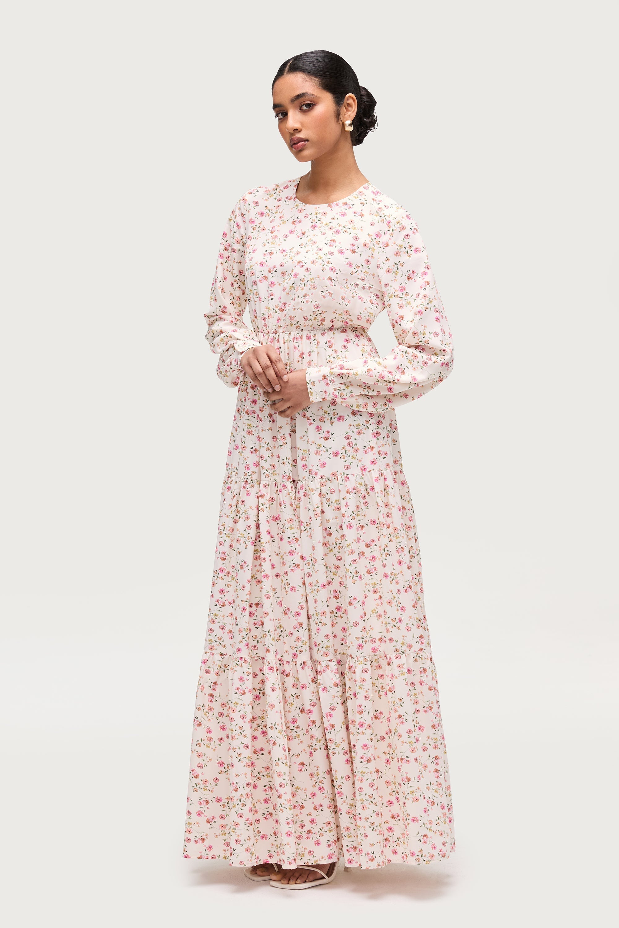Floral Printed Tiered Maxi Dress Dresses Veiled