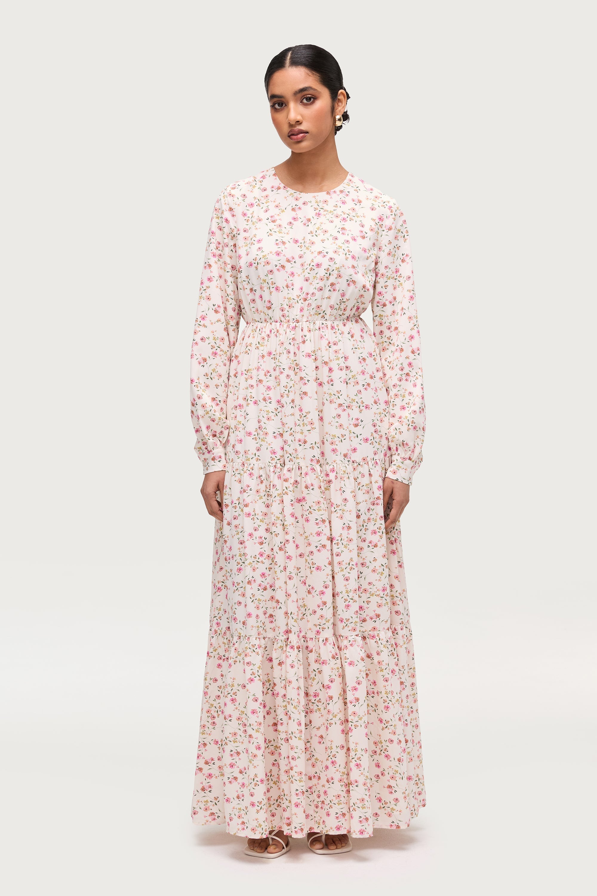 Floral Printed Tiered Maxi Dress Dresses Veiled