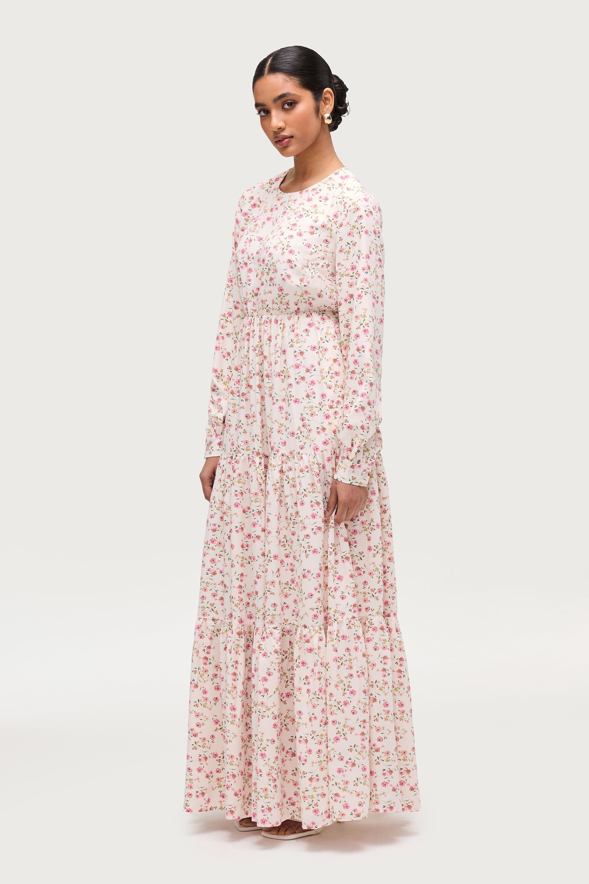 Floral Printed Tiered Maxi Dress Dresses Veiled