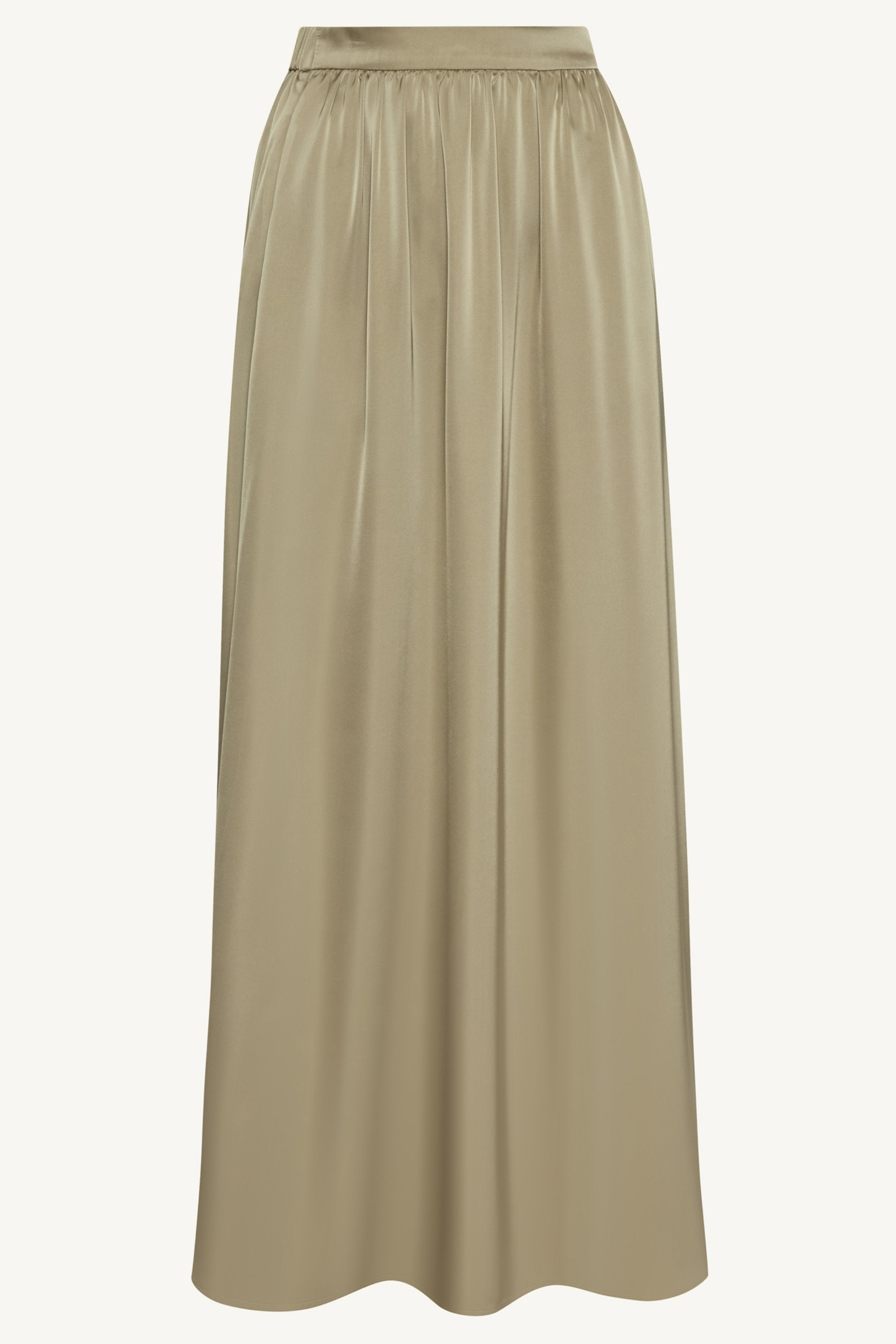 Flowy Satin Maxi Skirt - Sage Dresses Veiled