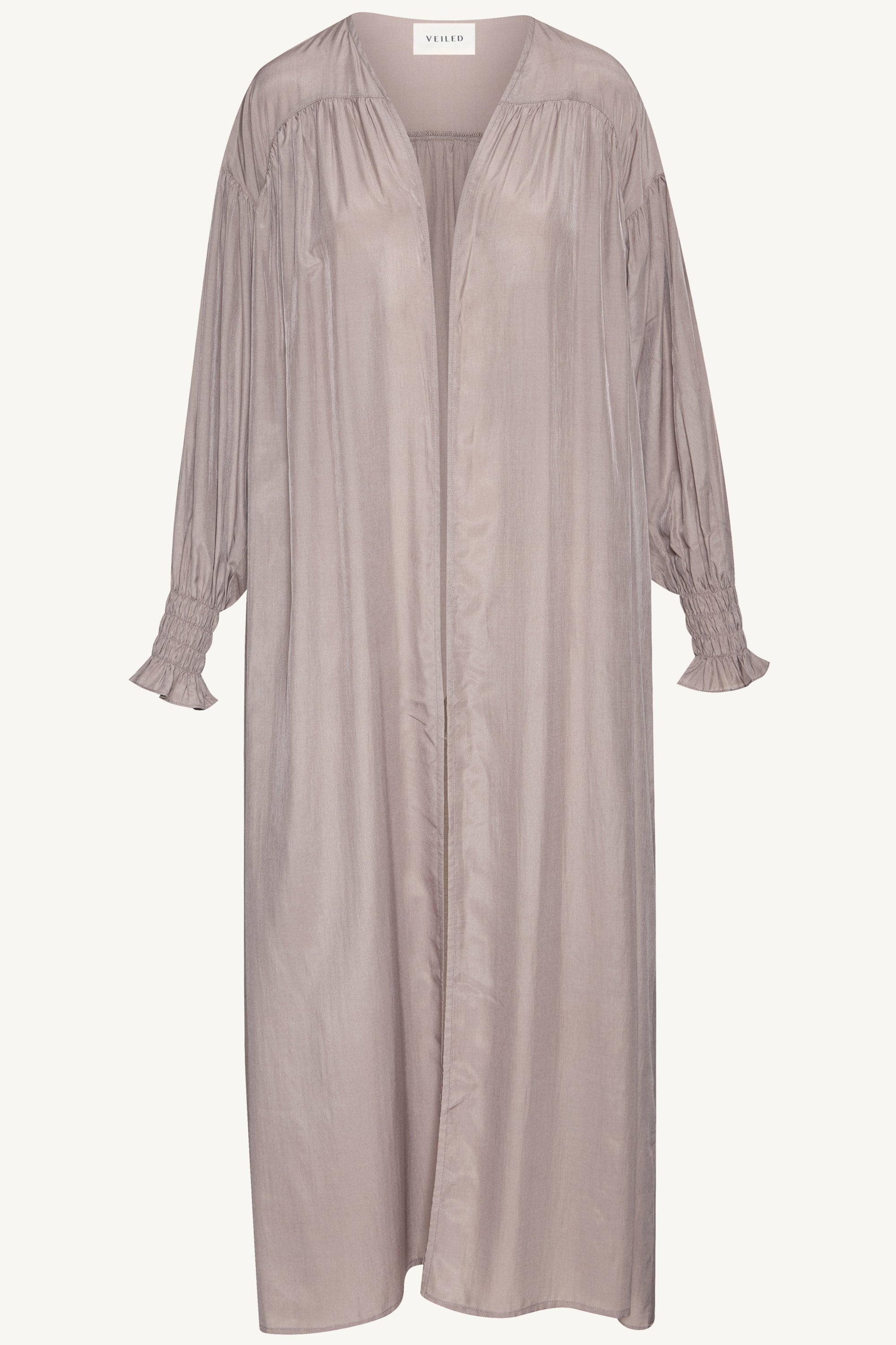 Gathered Open Front Abaya - Truffle Dresses Veiled
