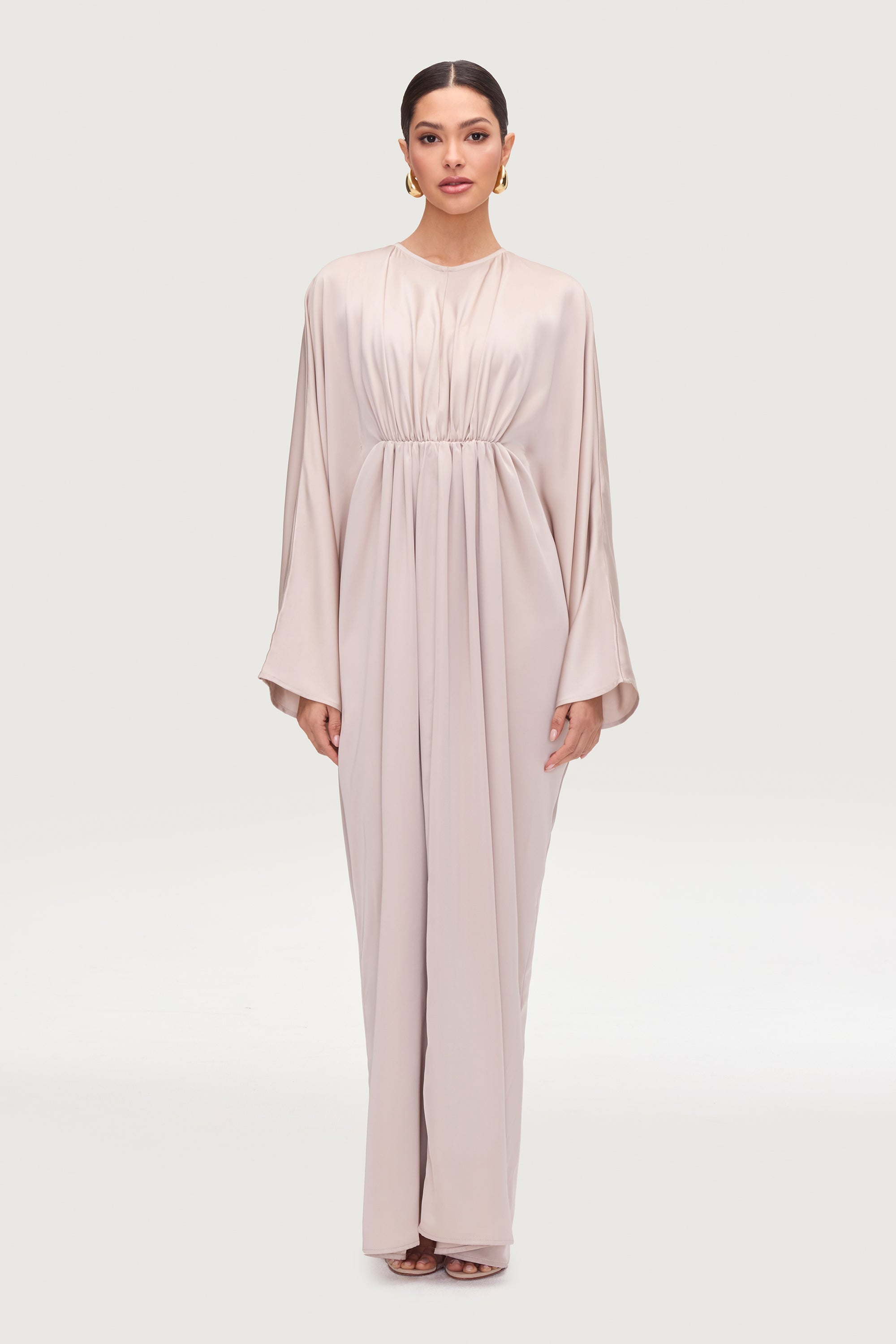 Habeeba Pleated Batwing Maxi Dress - Cloud Dresses Veiled