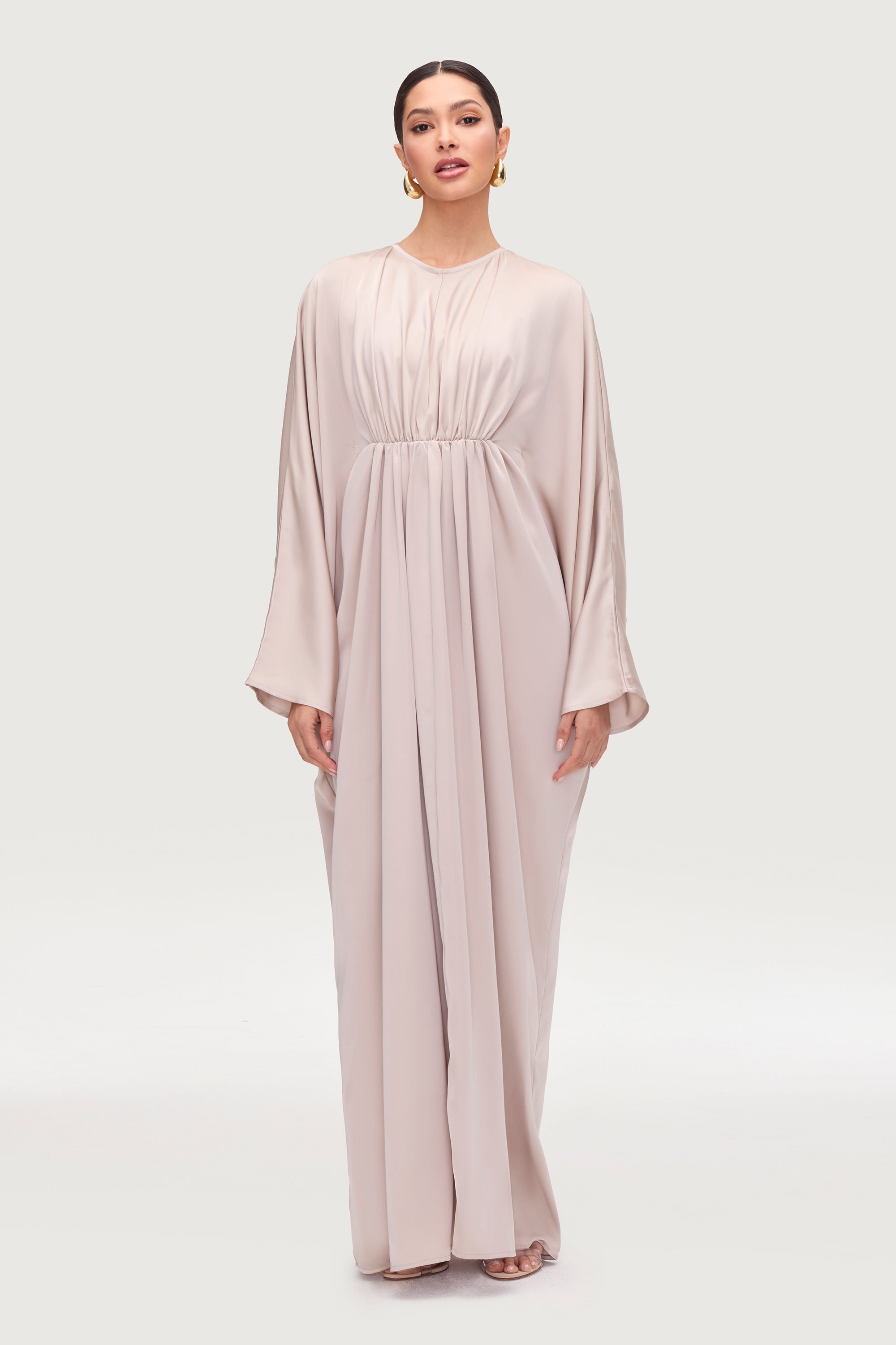 Habeeba Pleated Batwing Maxi Dress - Cloud Dresses Veiled