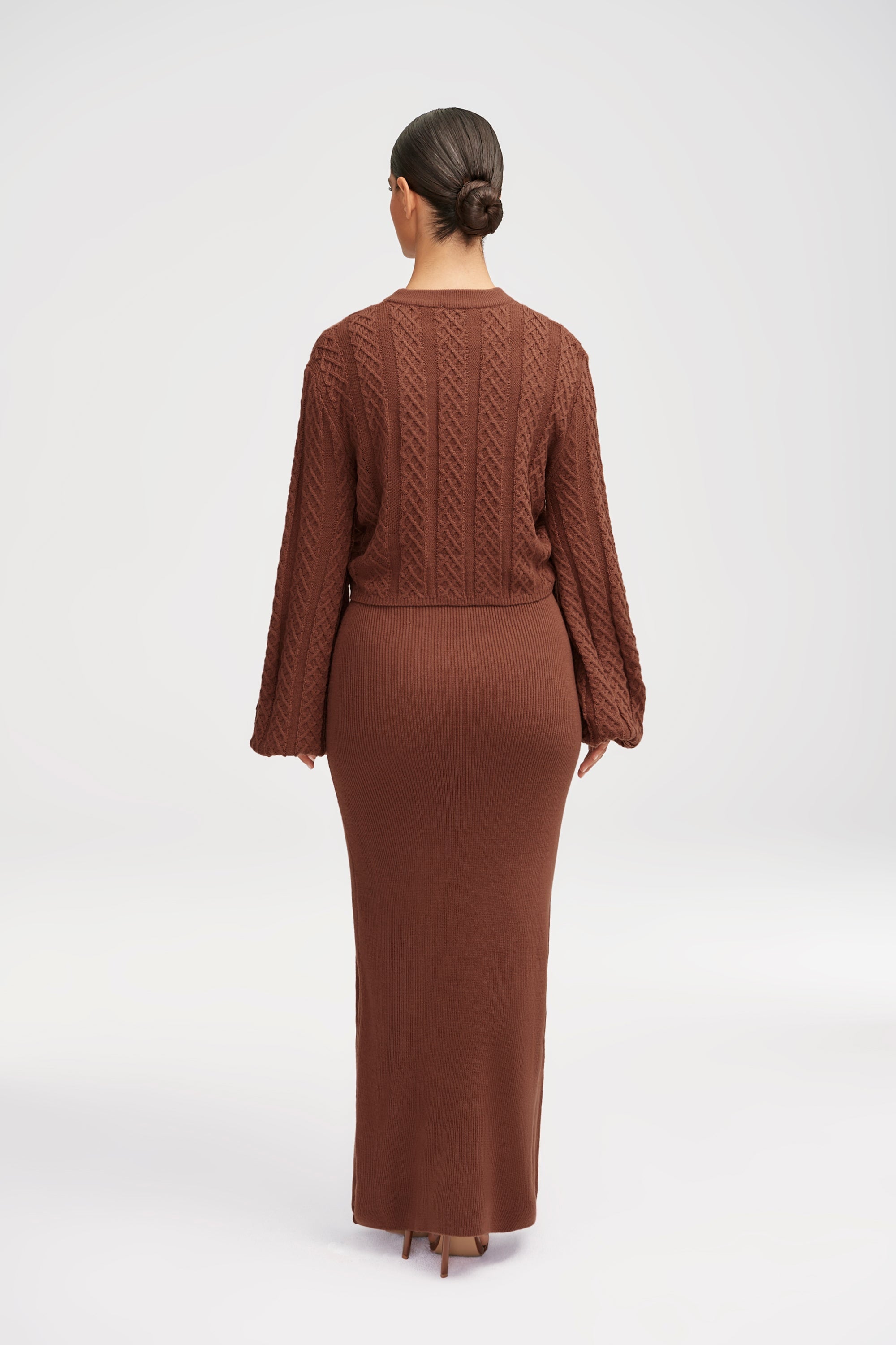 Heather Knit Maxi Dress and Top Set Clothing Veiled