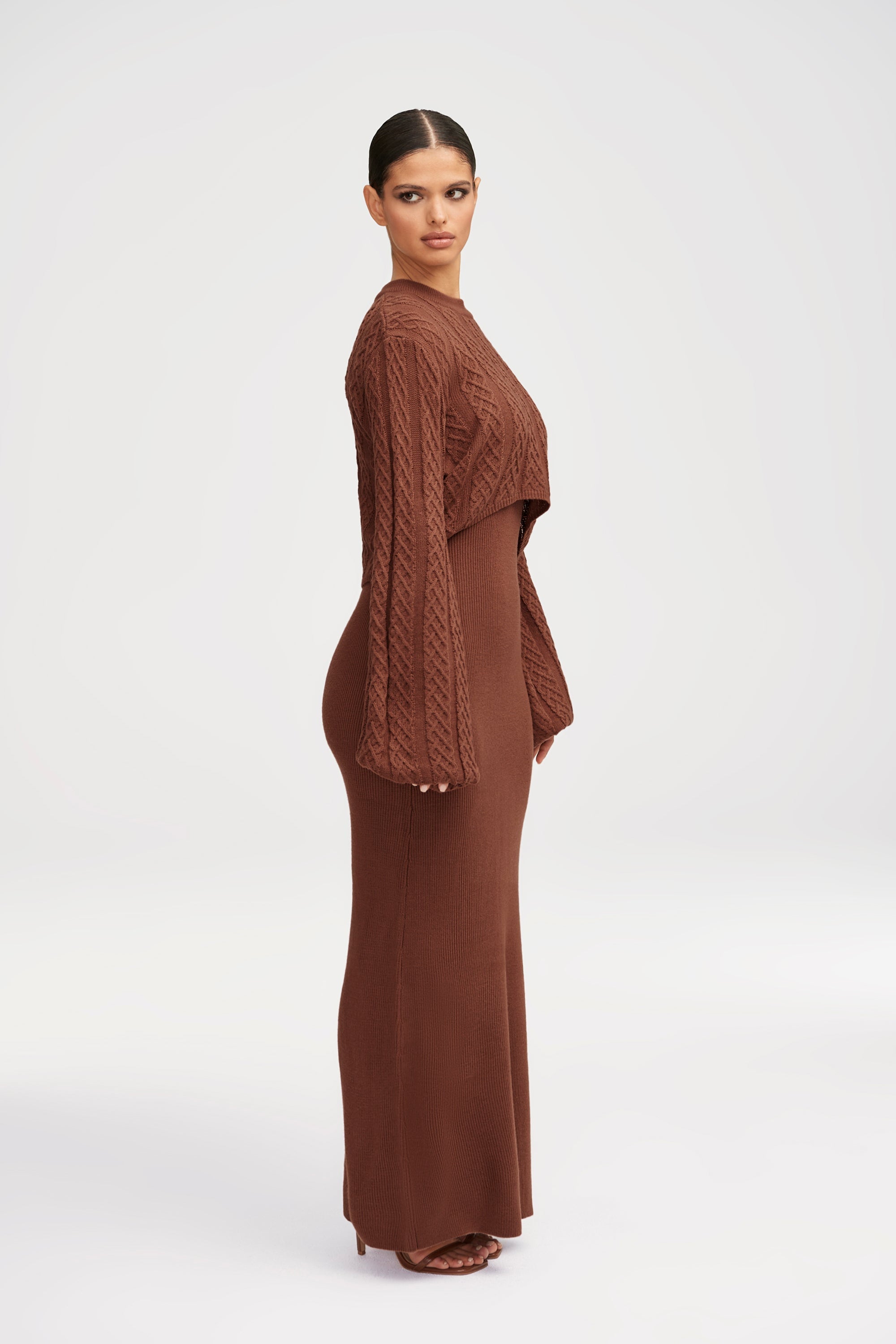 Heather Knit Maxi Dress and Top Set Clothing epschoolboard 
