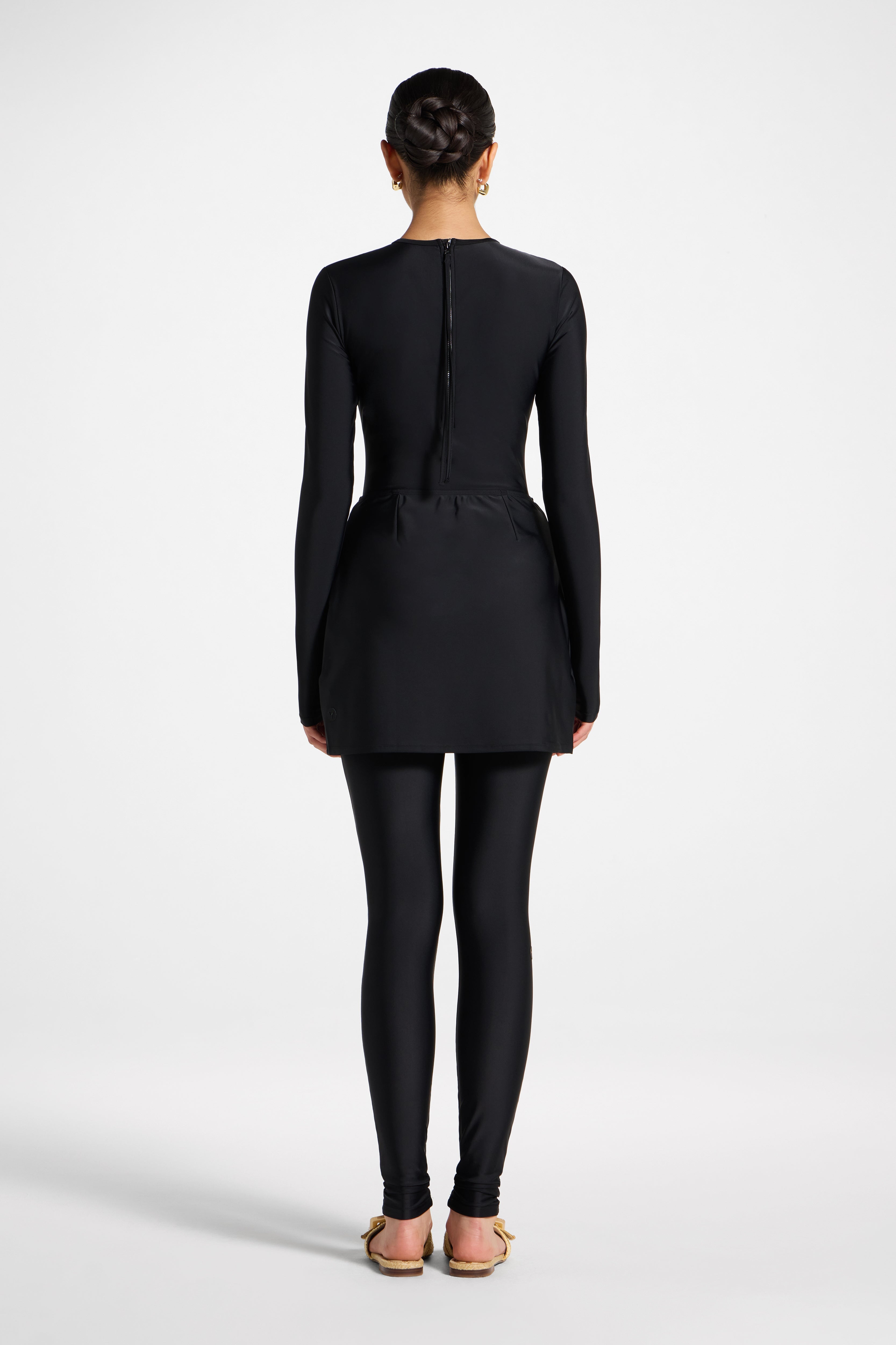 Hoop Swim Skirt - Black Swim Veiled