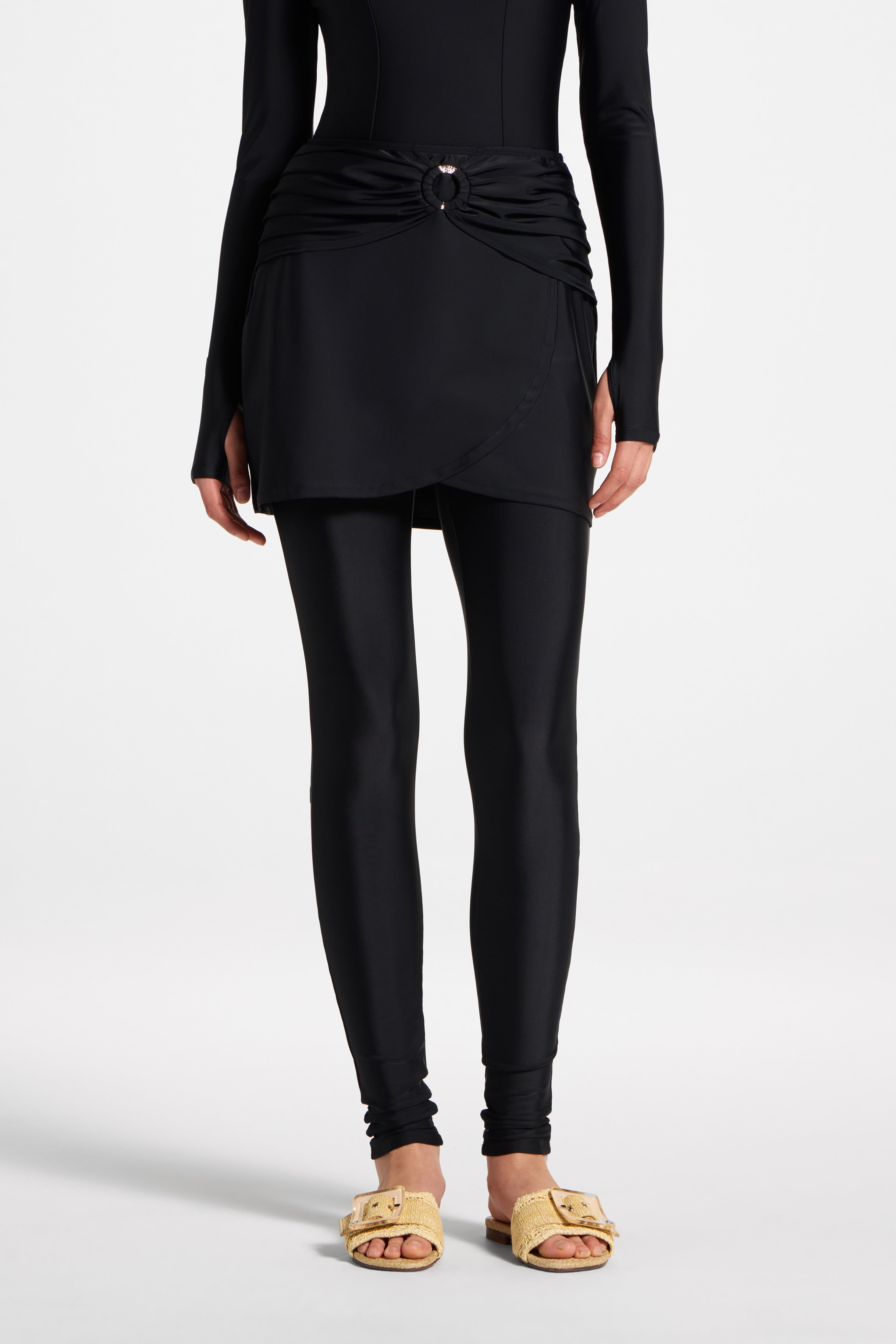 Hoop Swim Skirt - Black Swim Veiled