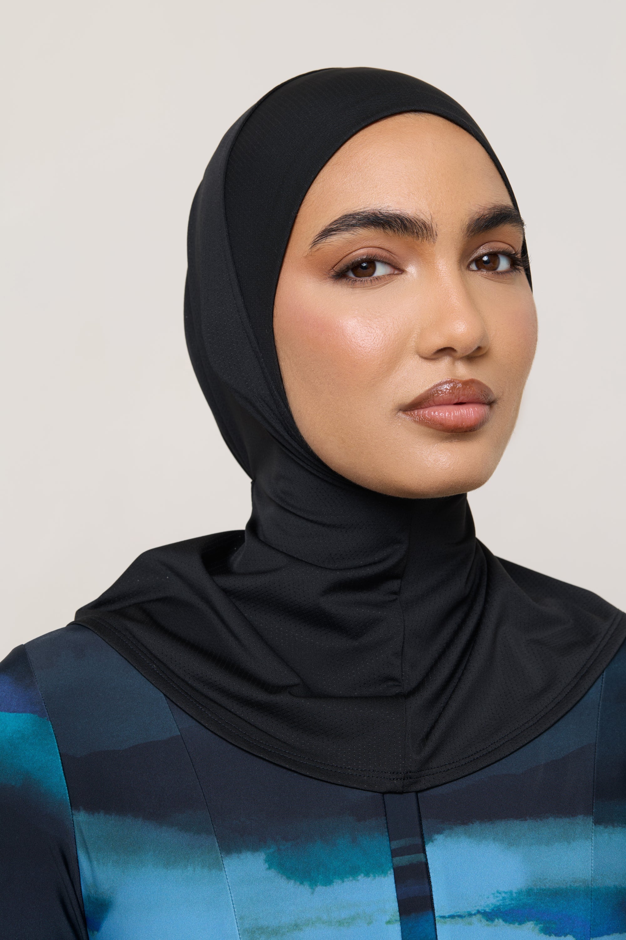 Instant Tie Back Mesh Hijab - Black Swim Veiled